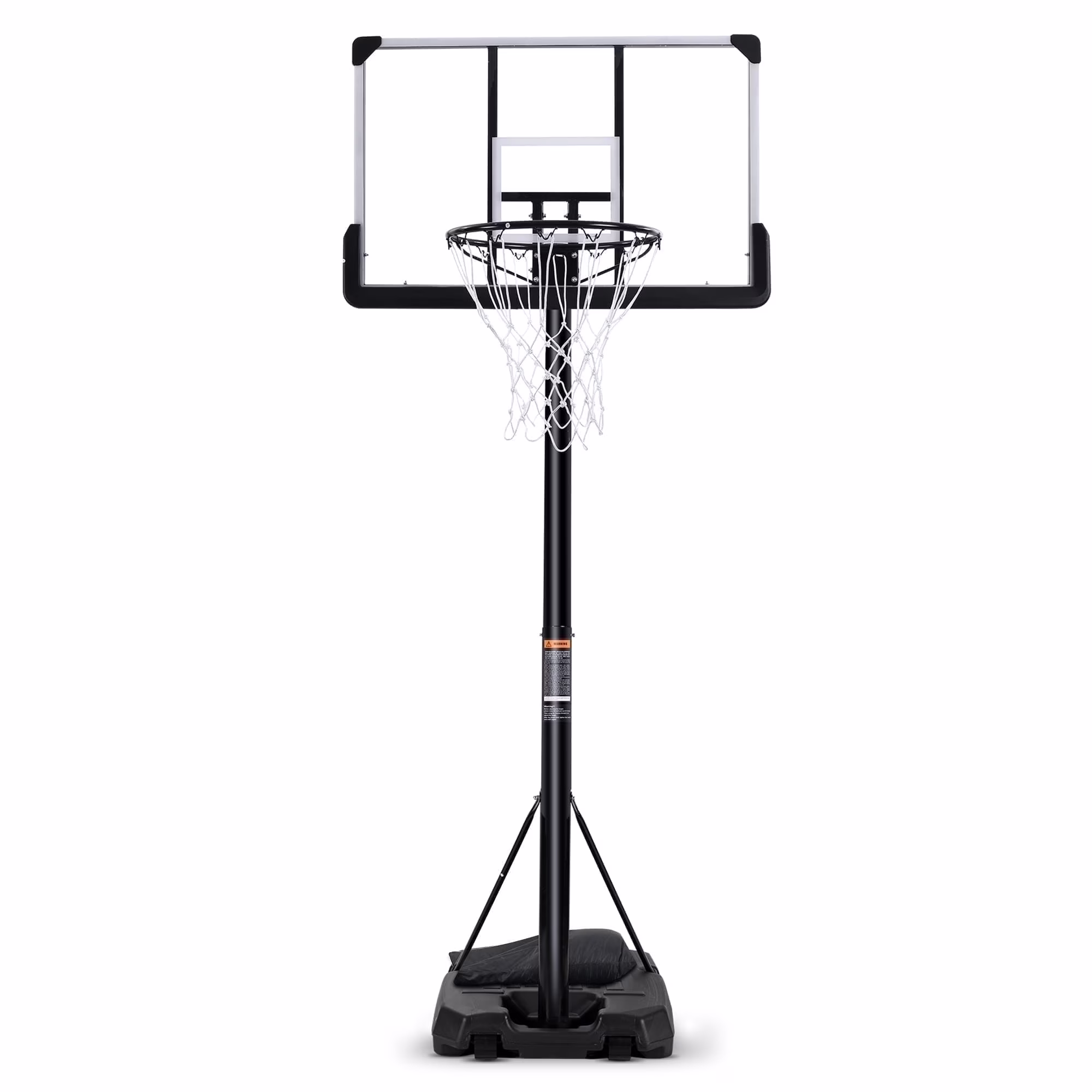 44In Basketball Hoop 6.5 ft to 10 ft Height Adjustable Portable Basketball Goal System with Quick Adjustment for Full Range of Players indoor outdoor Use(White)