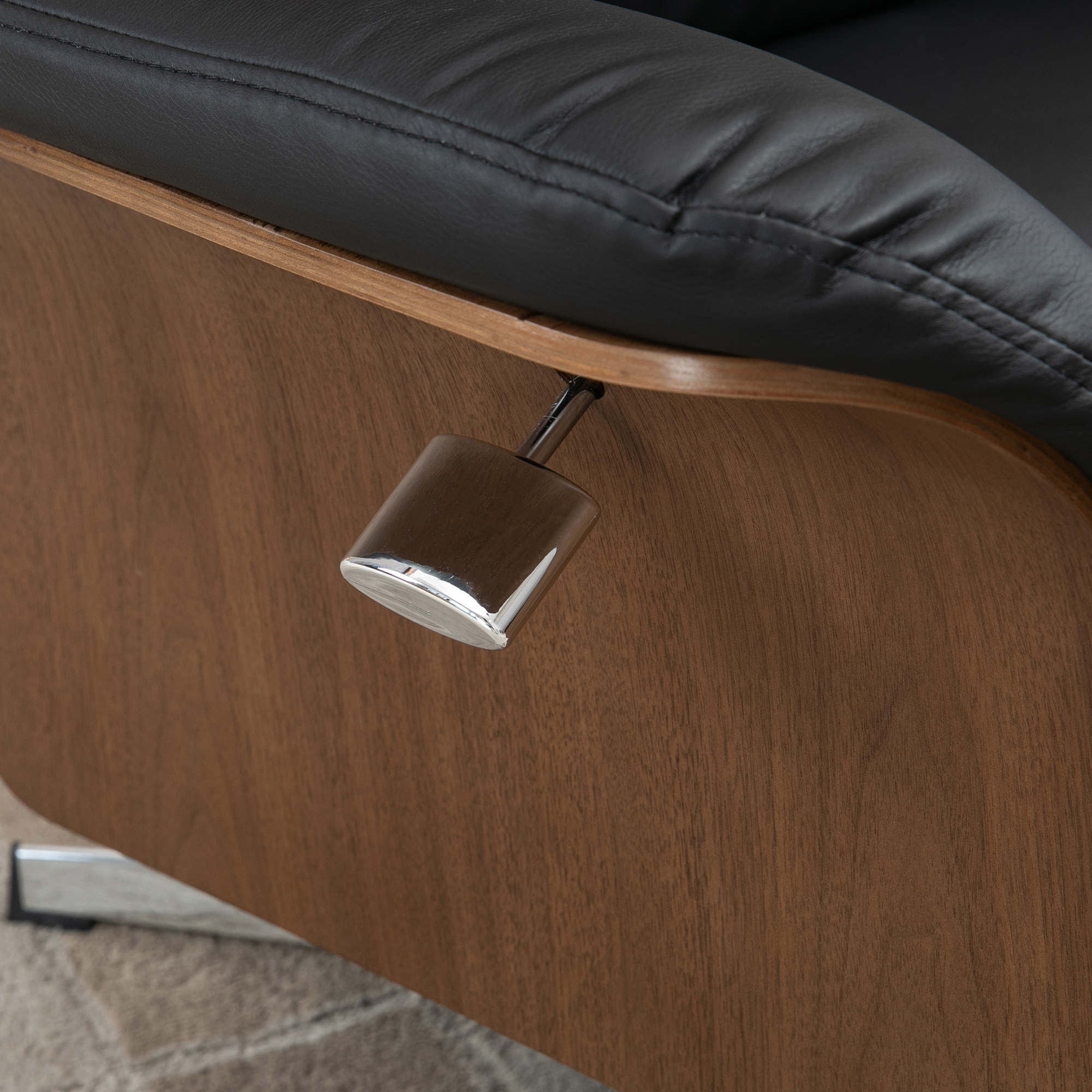 HOMCOM Fauteuil met voetenbank, 360° draaibaar, ligfunctie, leesstoel, zwart, 80 x 84 x 108 cm