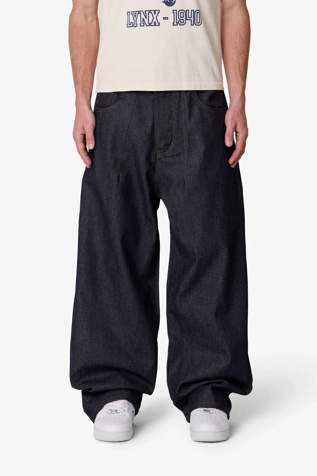 Darted Baggy Denim - Rinsed Indigo