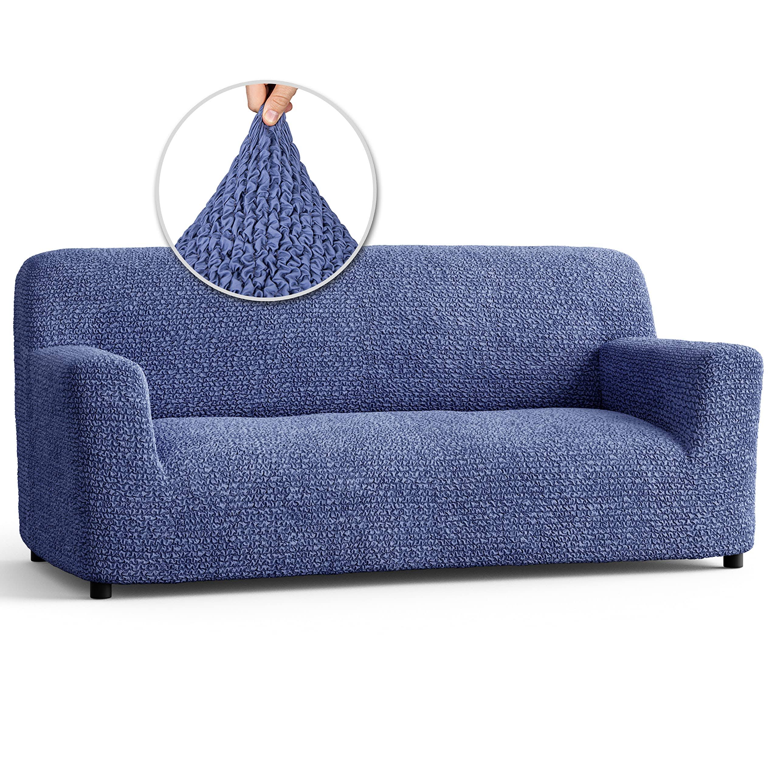 PAULATO by GA.I.CO. Microfibra Collection Form Fit Stretch Sofa Slipcover - Blue