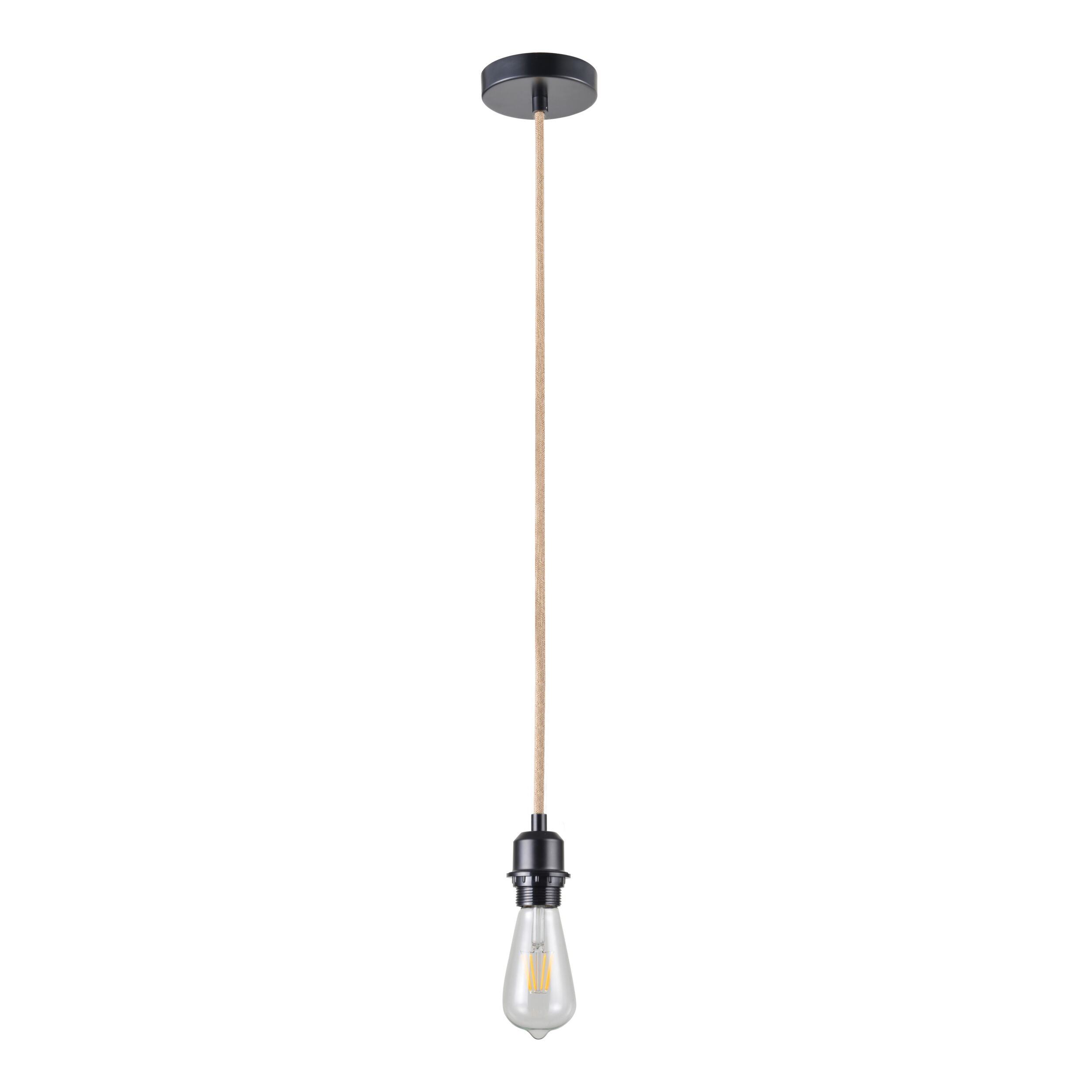 Cloth Cord Suspension 150cm Black With Jute Cord