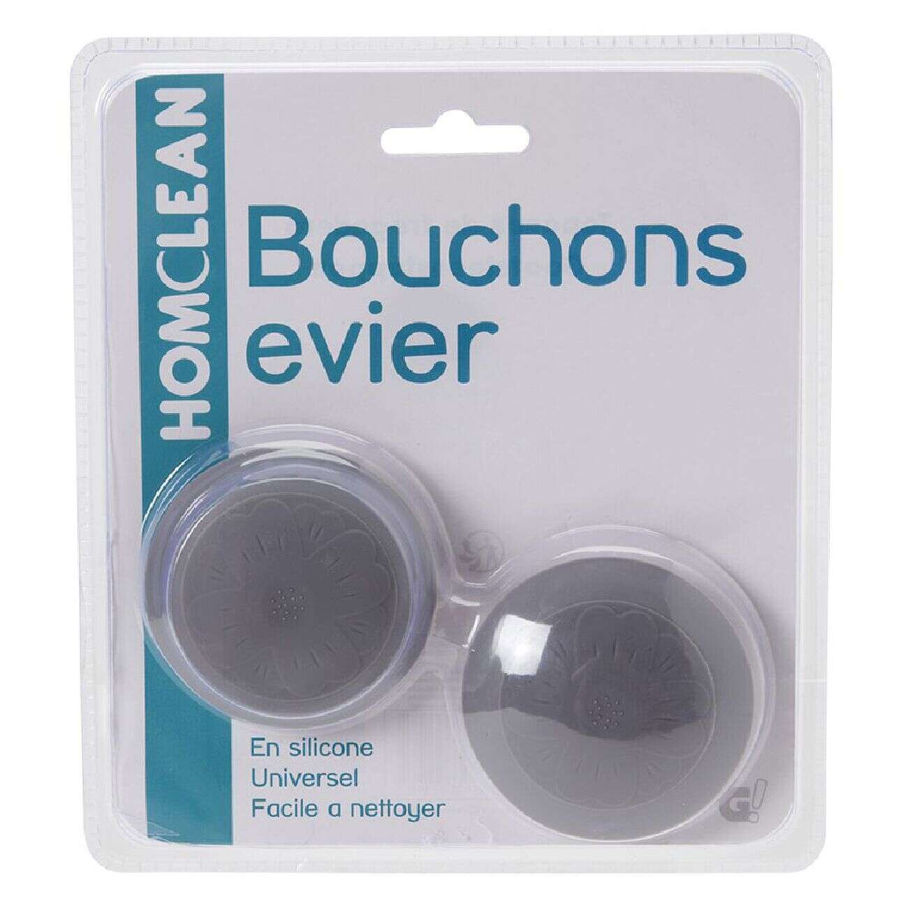 Bouchon évier silicone gris x2