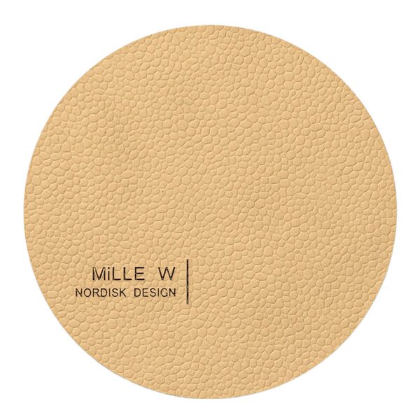 Rund glassbrikke 10 cm beige