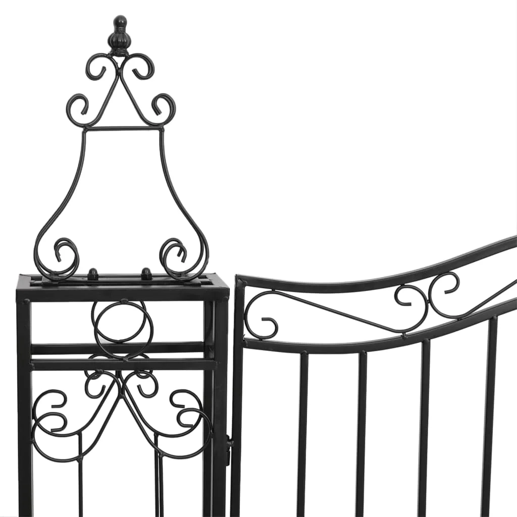 vidaXL Garden Gate Ornamental Fence Gate with Bolt Hinge Trellis Wrought Iron