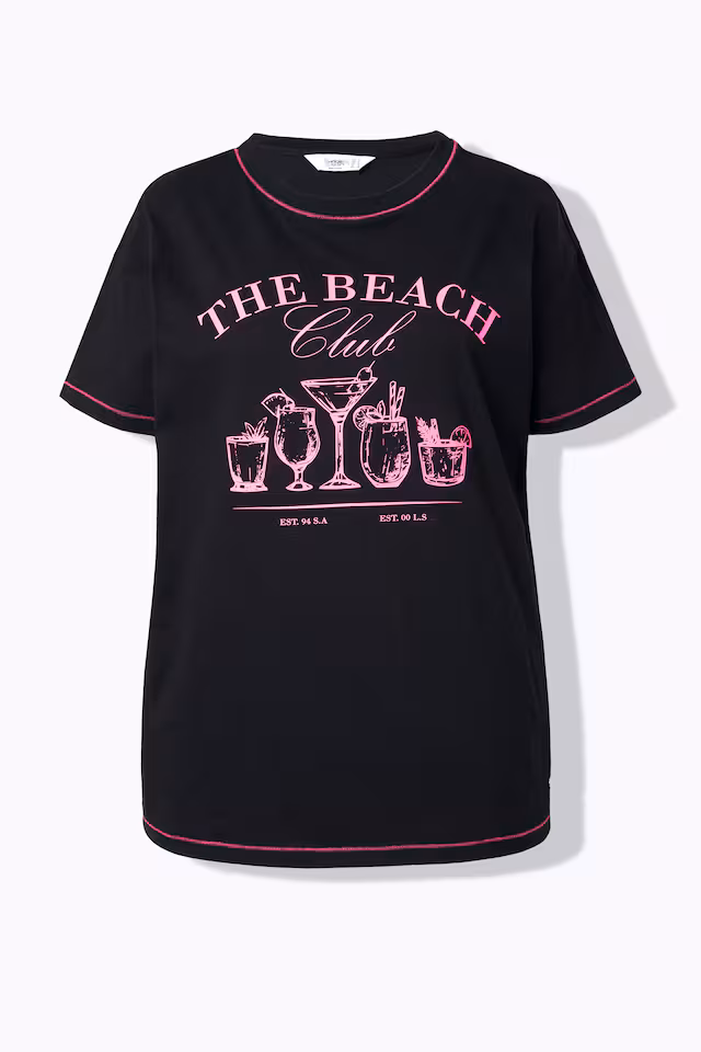 Boxy half-sleeve cocktail T-shirt