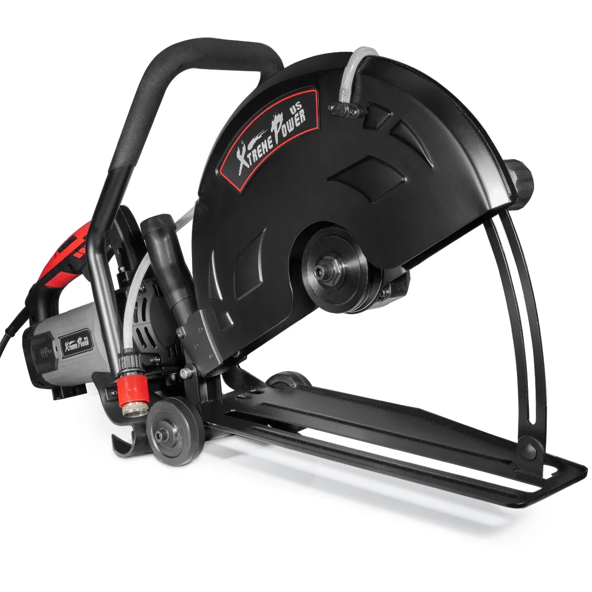 XtremepowerUS 14 Electric Concrete Saw, 2600W/15A Motor, Circular Saw Cutter With 5 Cutting Depth, Wet/Dry Disk Saw Cutter Includes Water Line, Pump For Stone, Brick, Porcelain, Concrete