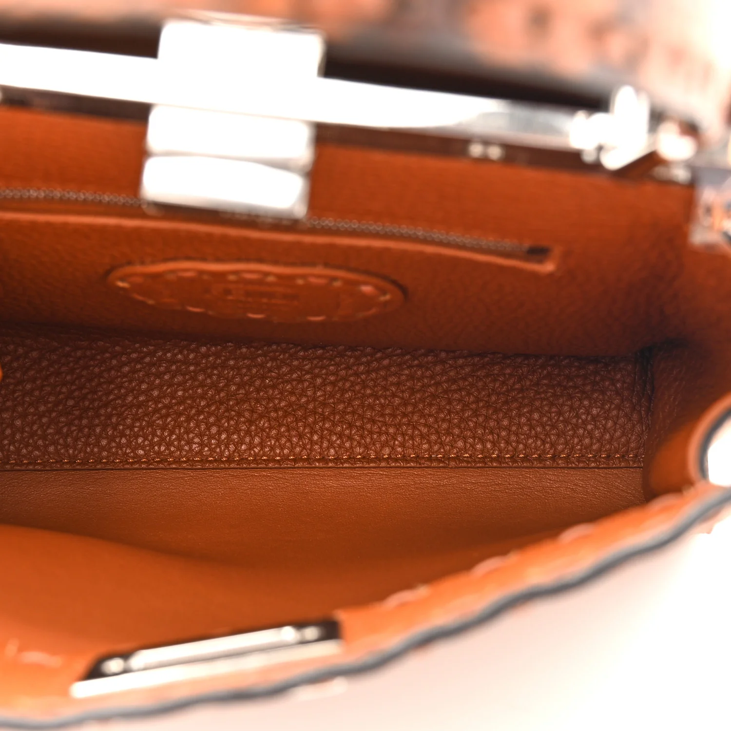 Cuoio Romano Snakeskin Selleria Mini Peekaboo Iconic Satchel Cappuccino