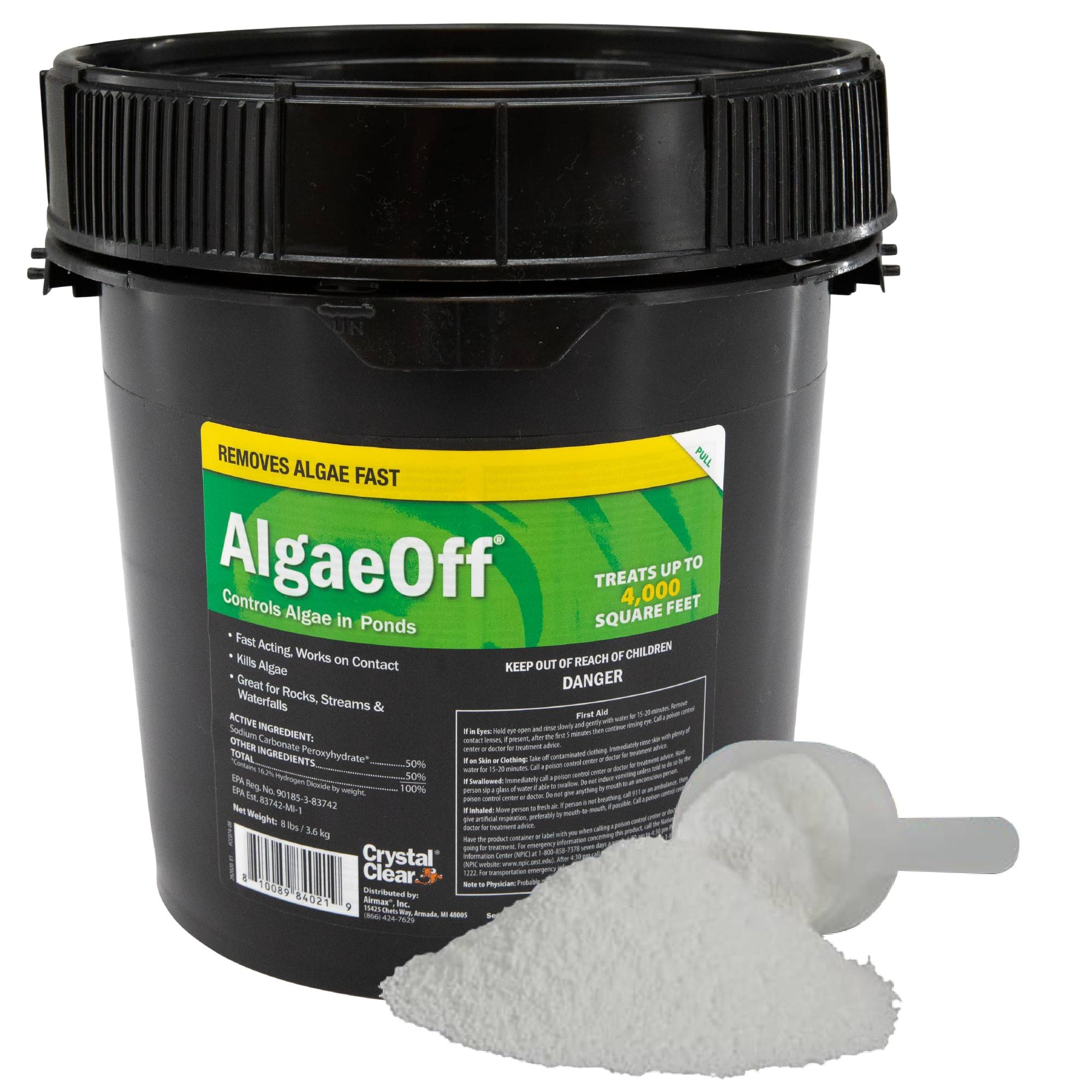 CrystalClear AlgaeOff Pond & Water Garden Scum Cleaner, Waterfall & Rock Slime Remover, String Algae Killer, Green Stain Treatment, EPA Registered