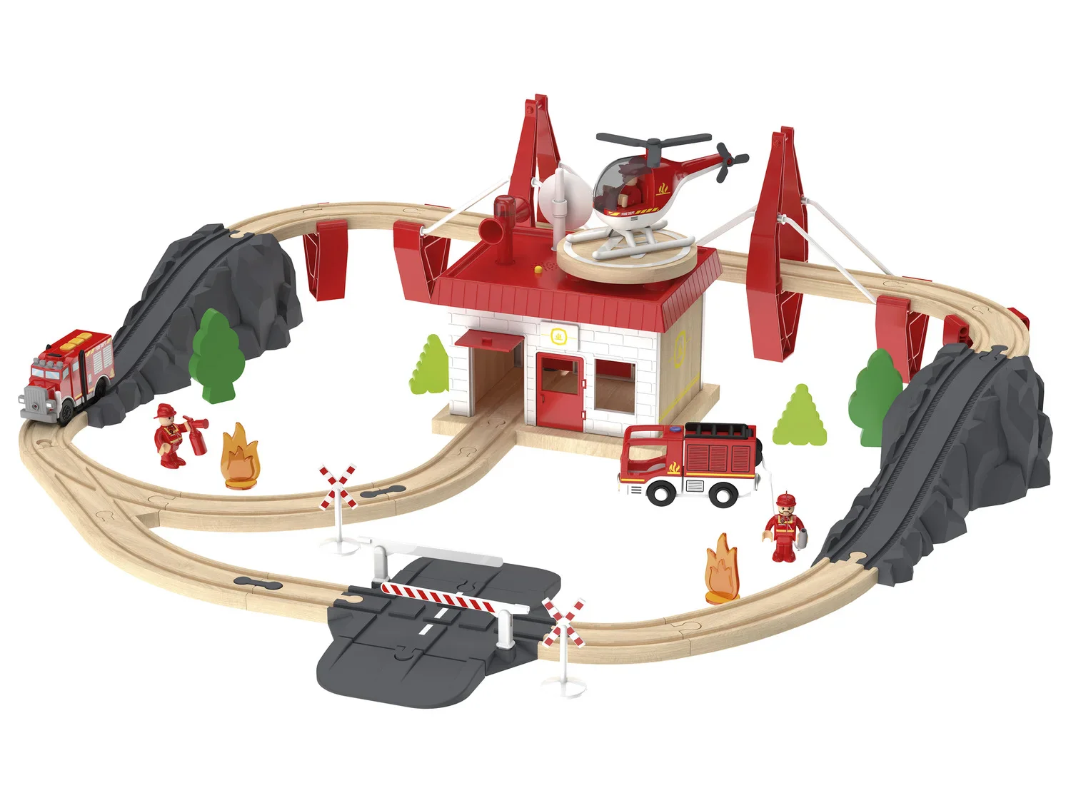 Playtive Set de chemin de fer en bois