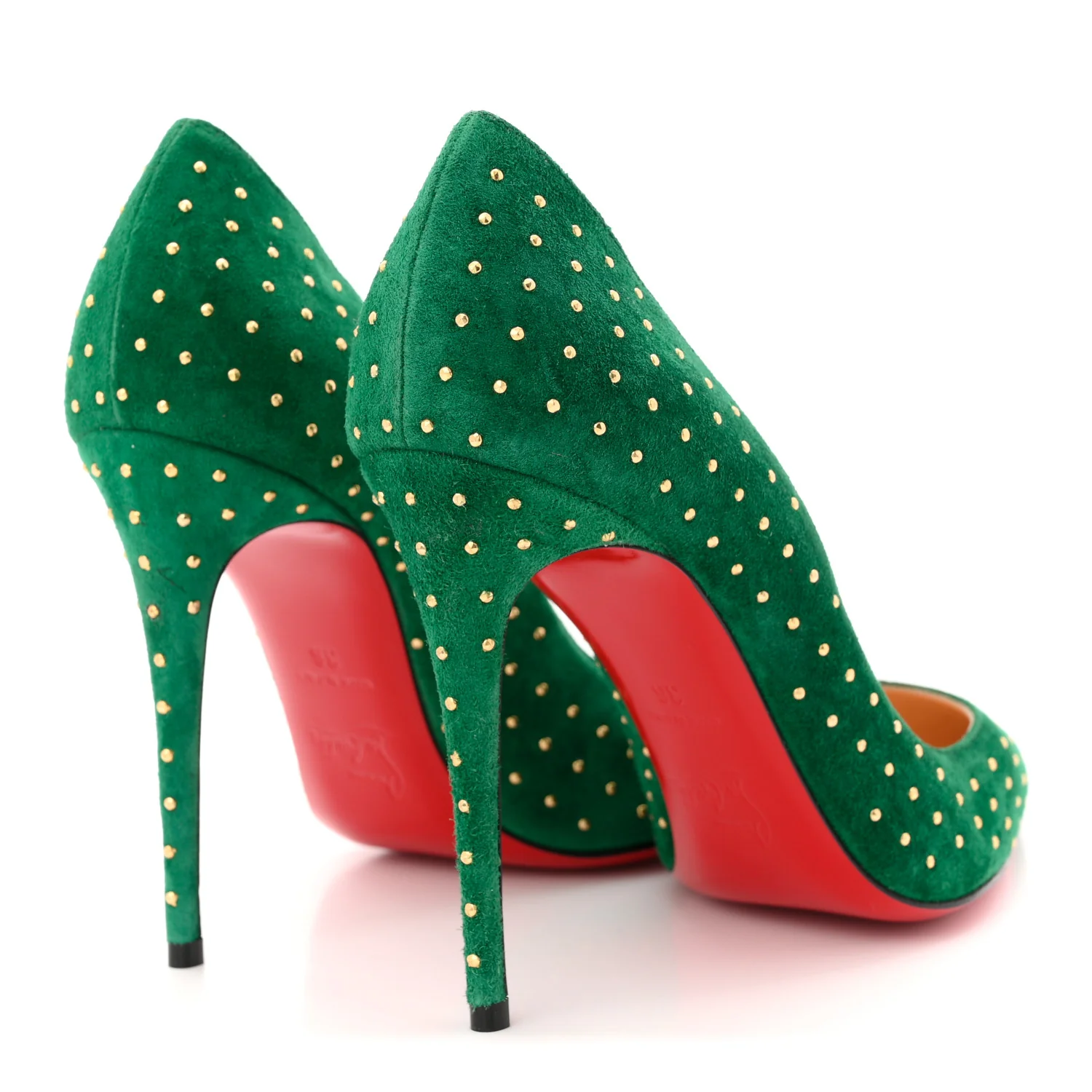Suede Pigalle Follies Plume 100 Pumps 36.5 Canopee Antique Gold