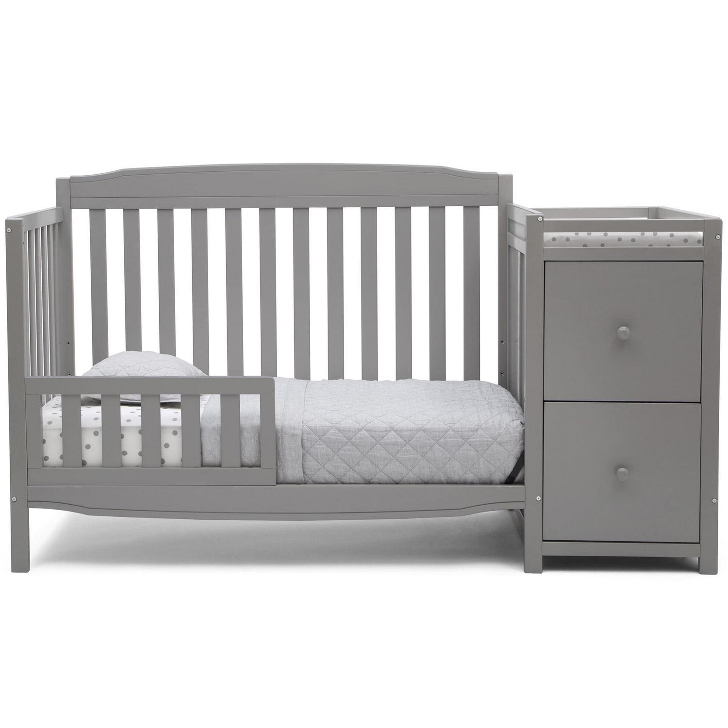 Delta Children Mason 6 - in - 1 Convertible Crib and Changer. Gray