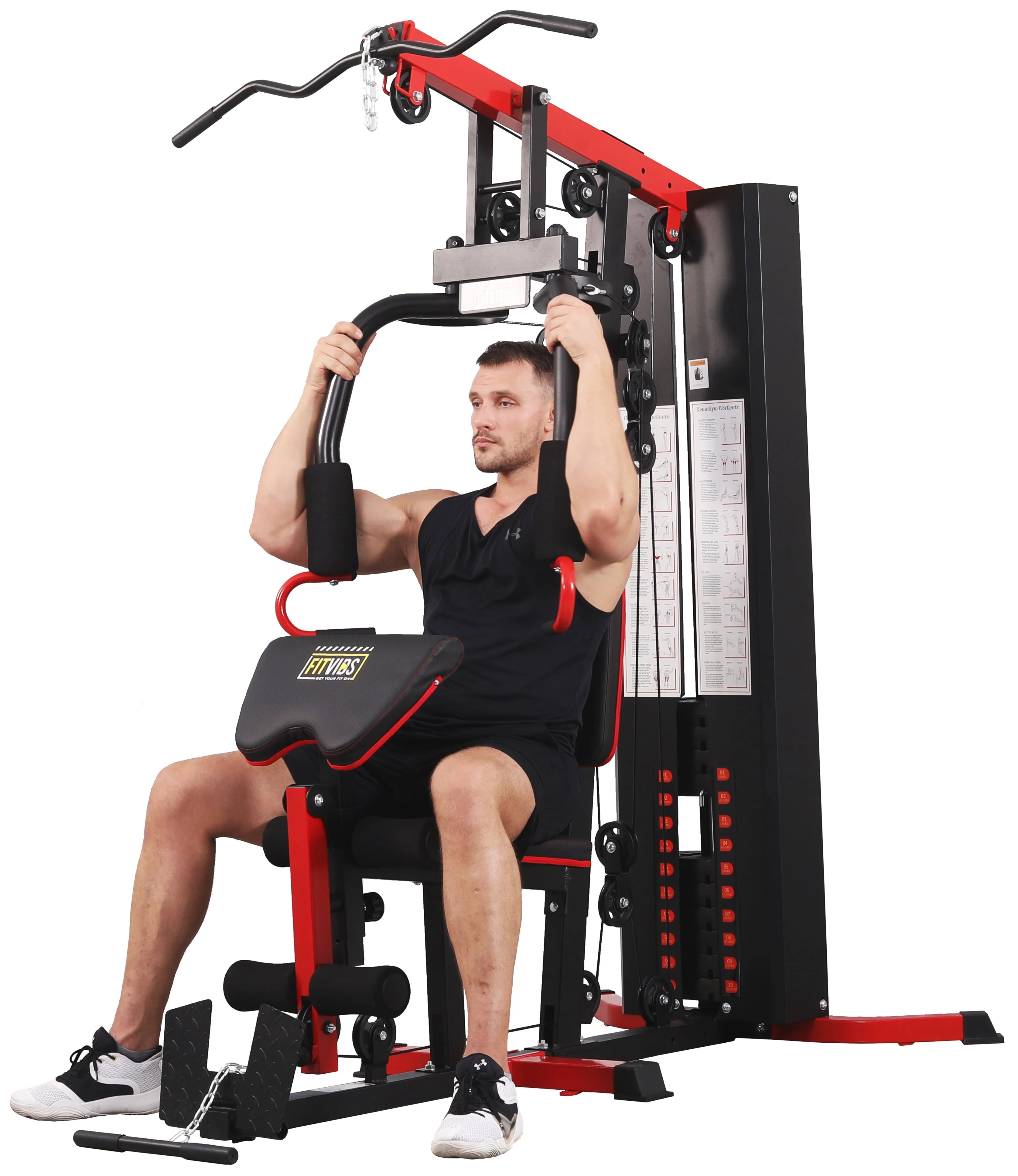 LX750 Home Gym System Workout Station with 330 Lbs of Resistance, 122 5 Lbs Weight Stack, One Station, Comes with Installation Instruction Video, Ships in 5 Boxes Image 2