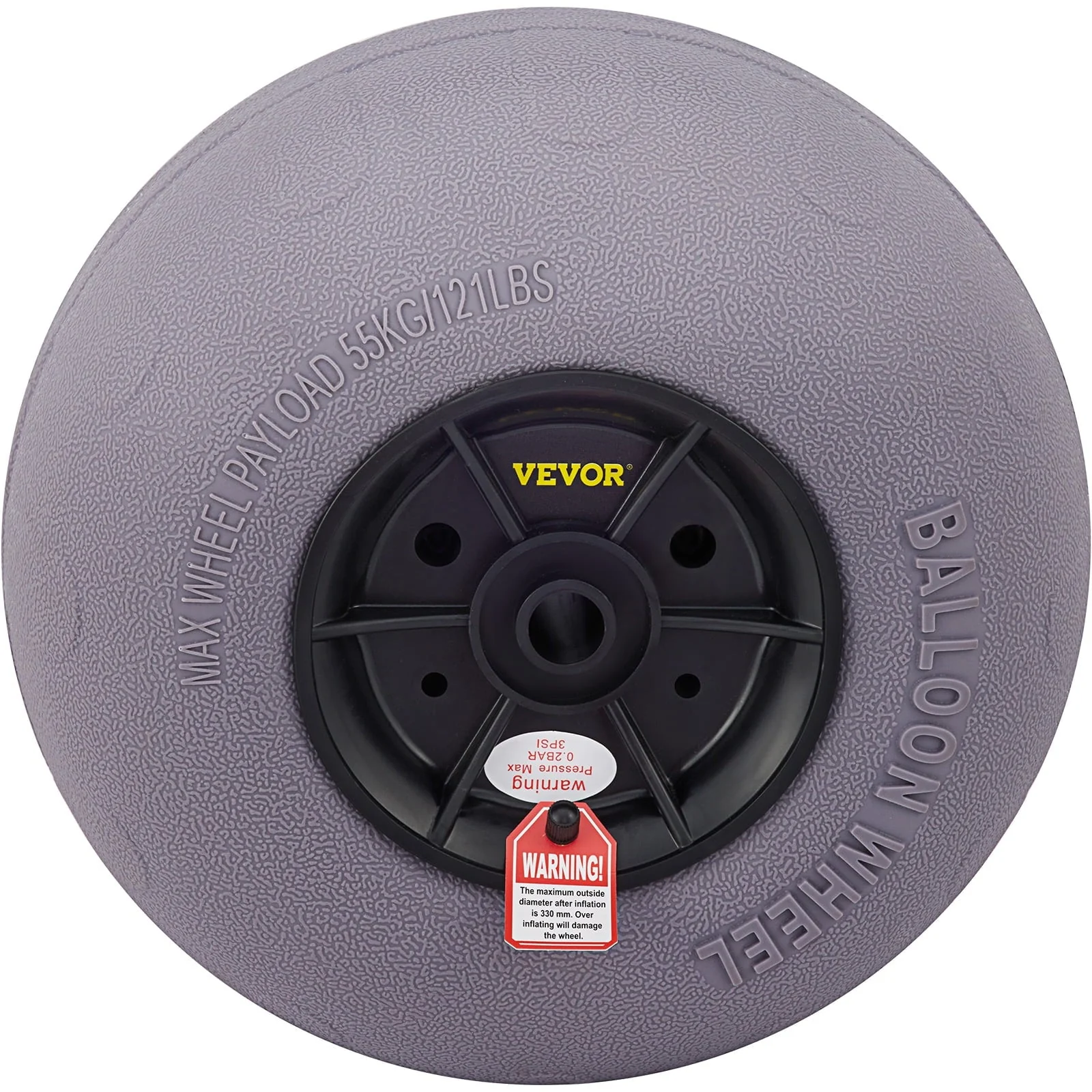 VEVOR Beach Balloon Wheels, 13" Replacement Sand Tires, TPU Cart Tires for Kayak Dolly, Canoe Cart and Buggy w/ Free Air Pump, 2 Pack Image 9