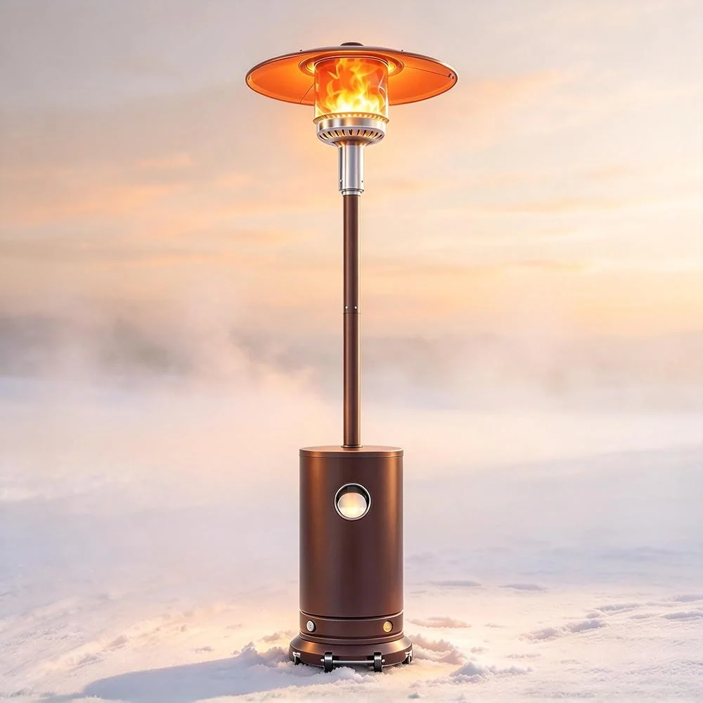 Coucheta Stainless Steel Propane Outdoor Patio Heater with Wheels 48000 BTU