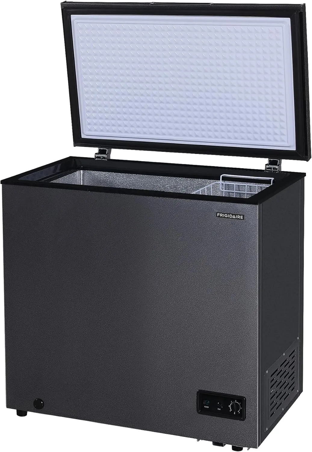 Congélateur coffre Frigidaire 7 pi³, fini Granita, thermostat réglable, dégivrage facile, panier amovible