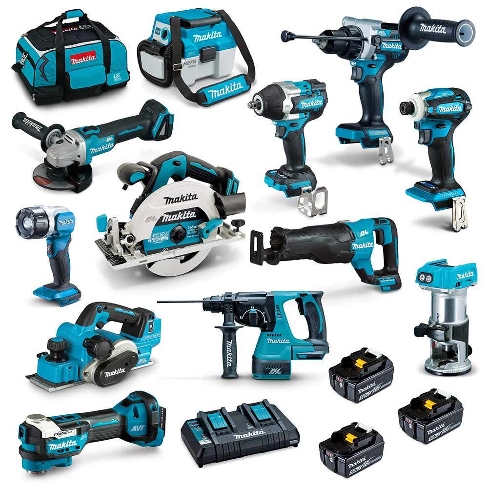 Kit combiné MAKITA 18V sans balais 12 pièces 3 x 5,0Ah DLX1202TX1