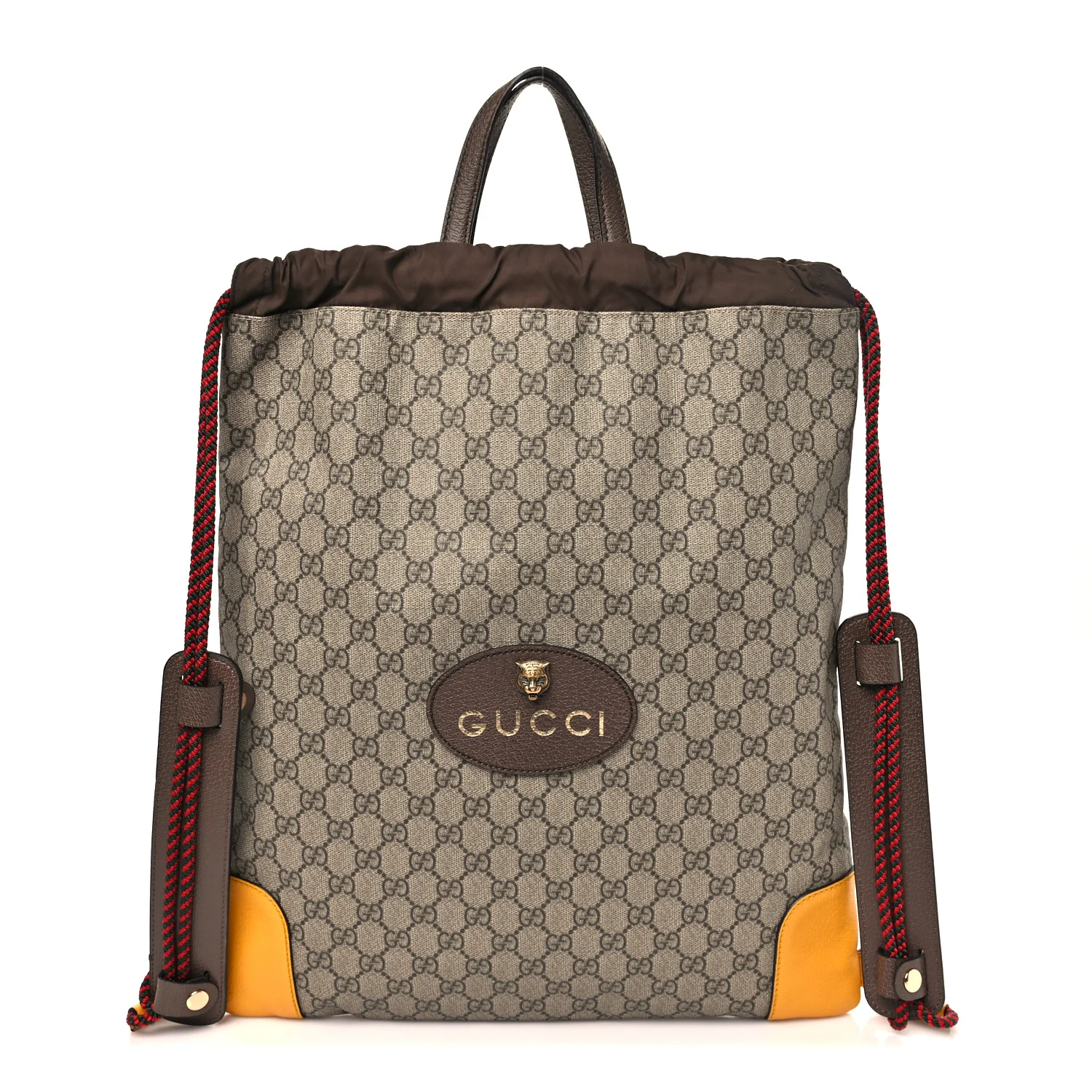 GG Supreme Monogram Neo Vintage Drawstring Backpack Beige New Acero Crop