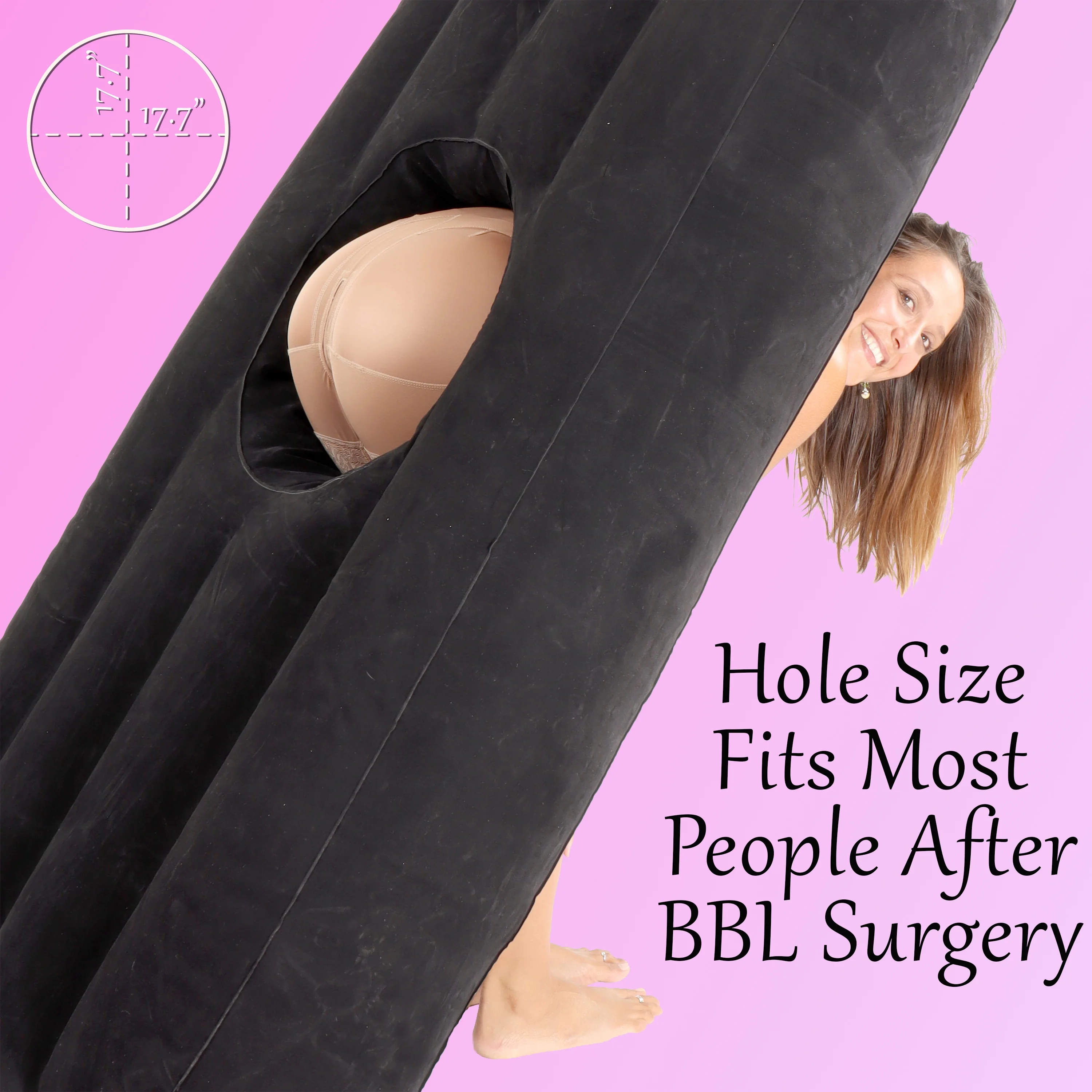 BBL Bed with Hole, Inflatable Brazilian Butt Lift Mattress For Comfortable and Safe sleep After BBL Surgery- Black - Image 5