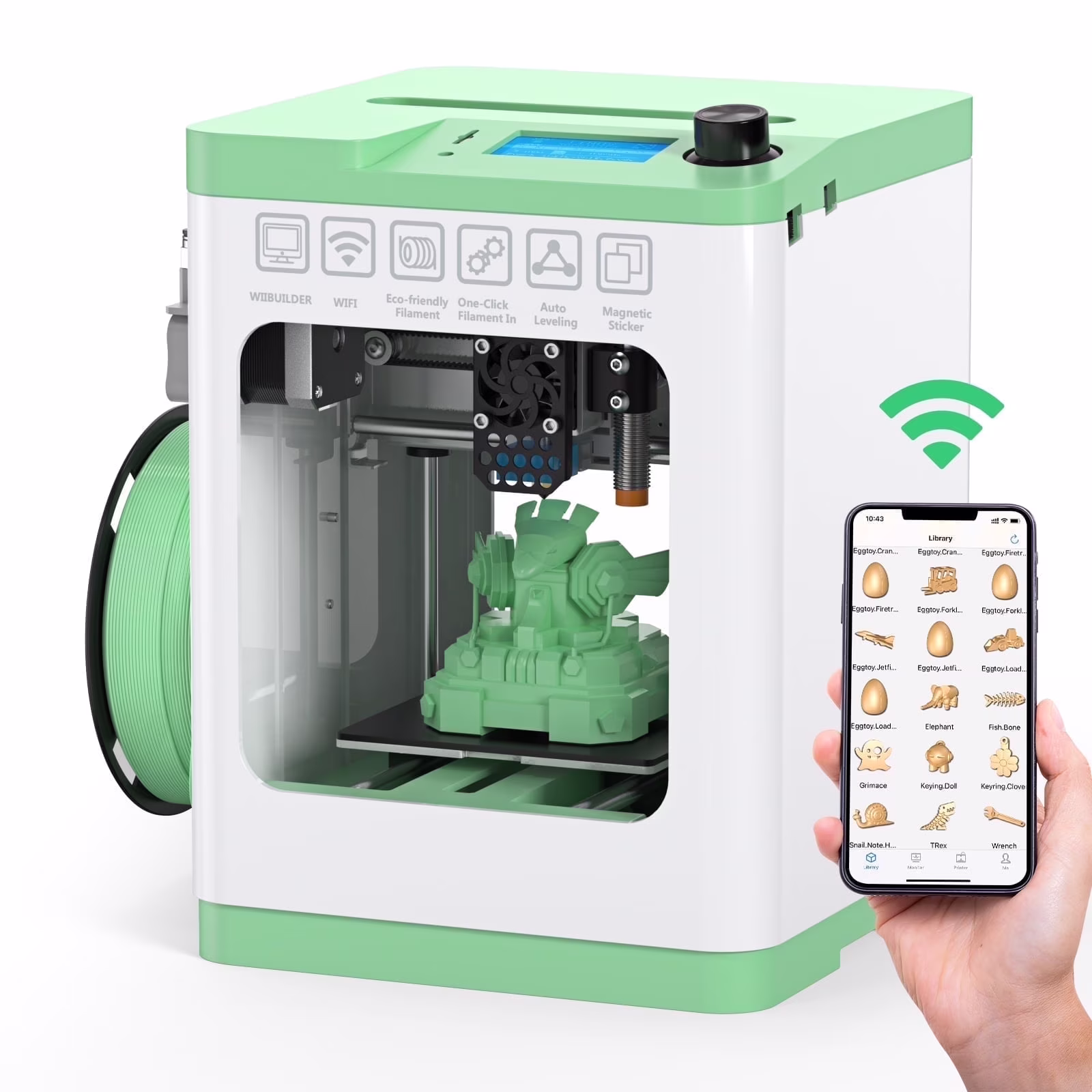Tina2S 3D Printers with Wifi Control, Fully Assembled and Auto Leveling, Heated Plateform and LED Light, Priting Area 3.9x4.2x3.9 inches(Multicolor)