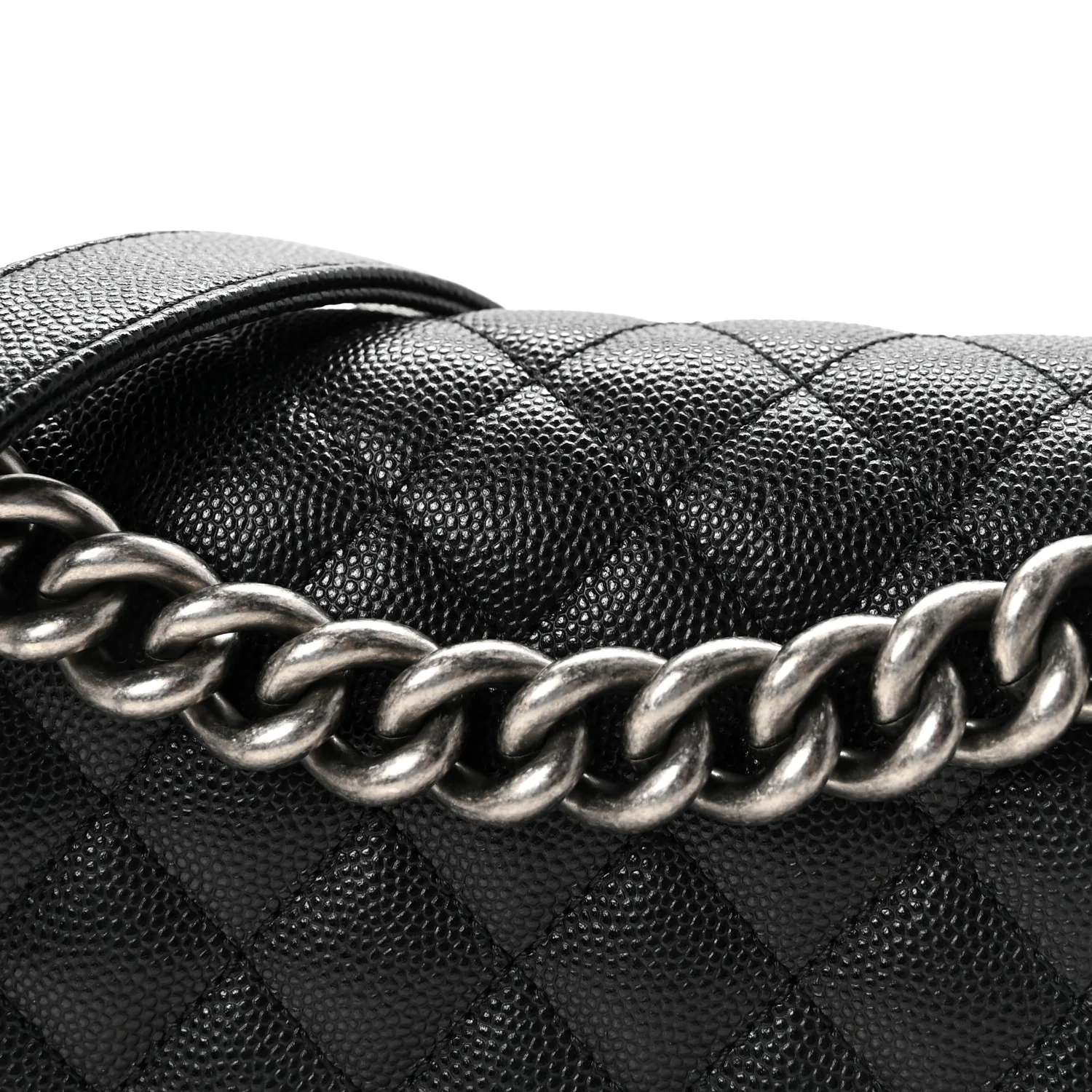Caviar Quilted Small Boy Flap Black