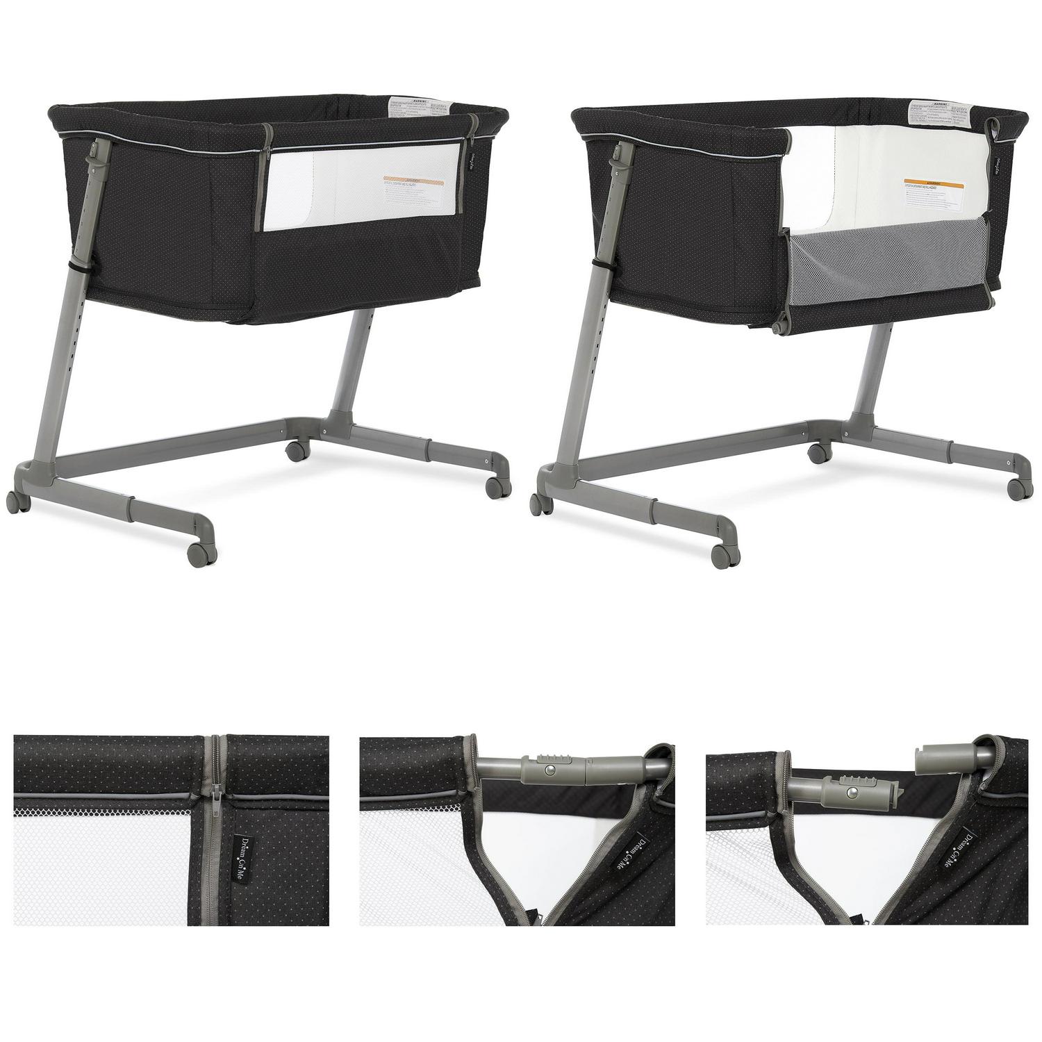Waves 3-in-1 Baby Bassinet. Bedside Sleeper and Playard in Dark Grey. JPMA Certified - Image 7