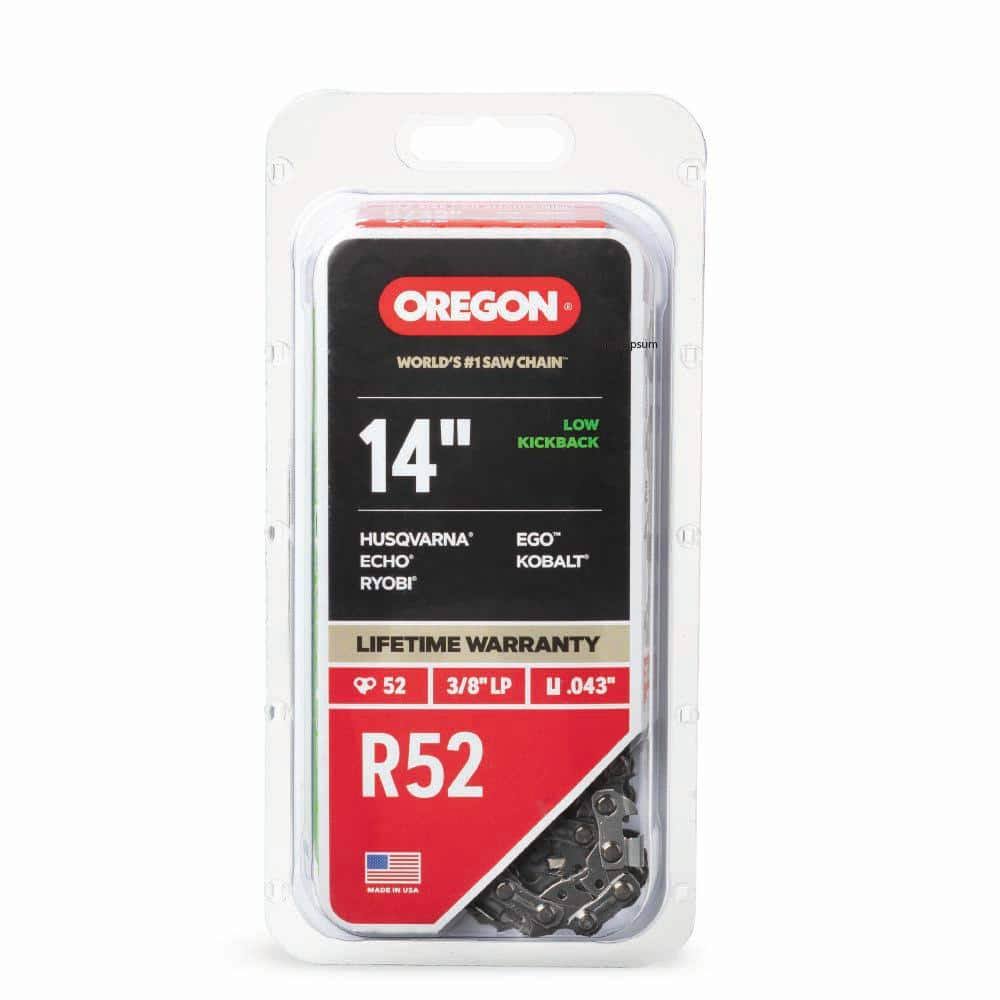 Oregon R52 Chainsaw Chain for 14 in. Bar, Fits Echo, Makita, Husqvarna, Ryobi Poulan and More
