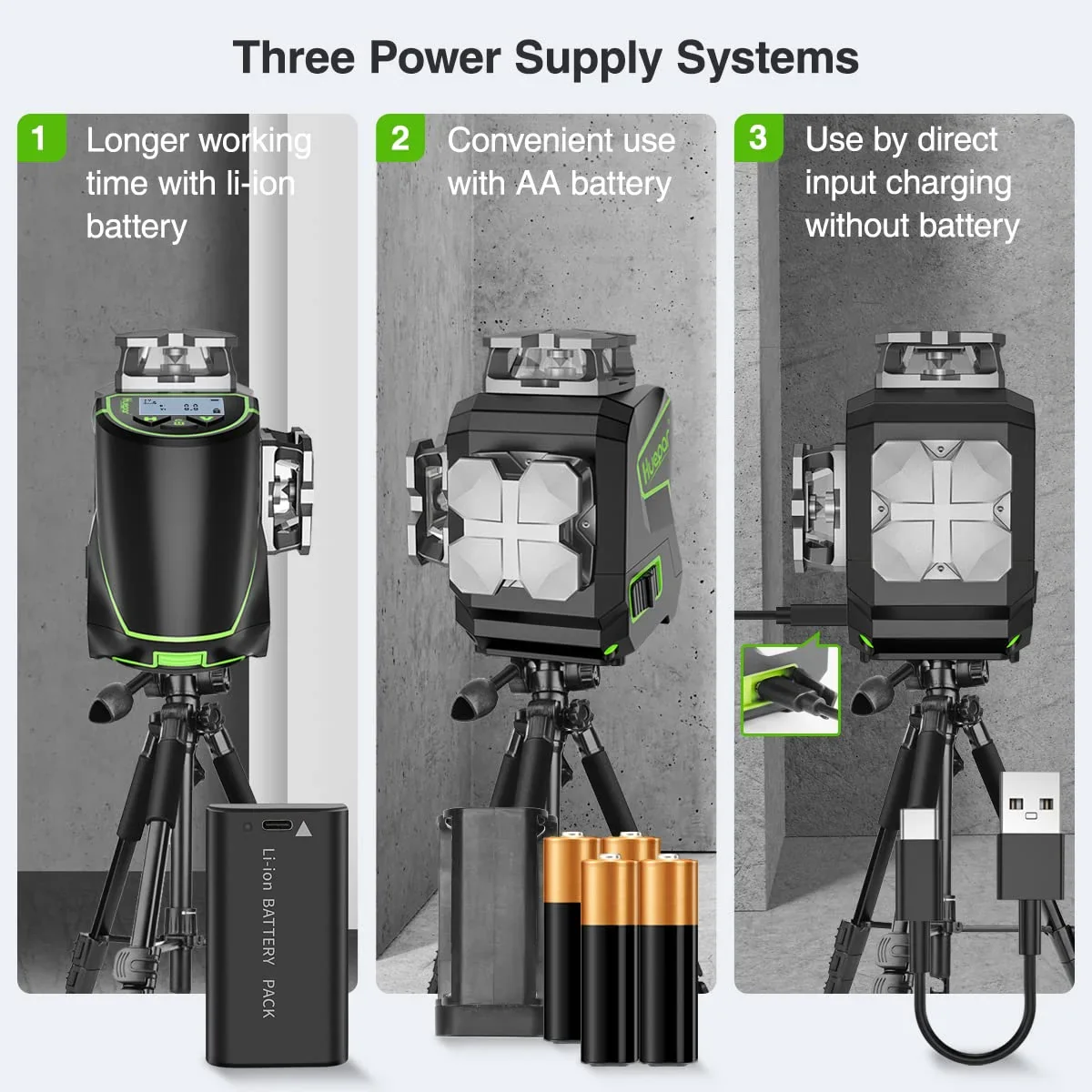 4D 16 Lines Self-Leveling Laser Level, 200Ft Green Beam 4 x 360° Cross Line Laser Level Tools with LCD Screen, Bluetooth and Magnetic Bracket
