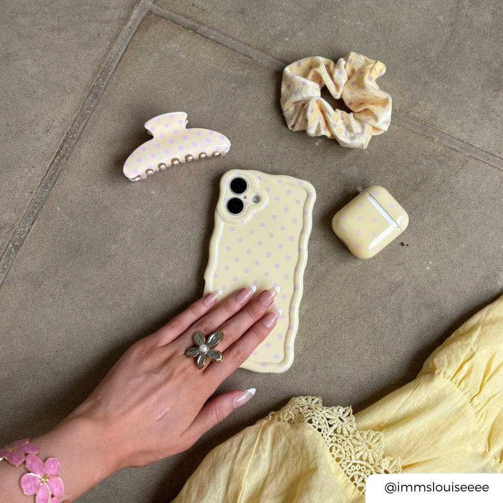 Wavy Phone Case - Butter Blush Polka Dot