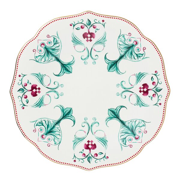 Lucia tallerken 21 cm hvit/rød/grønn