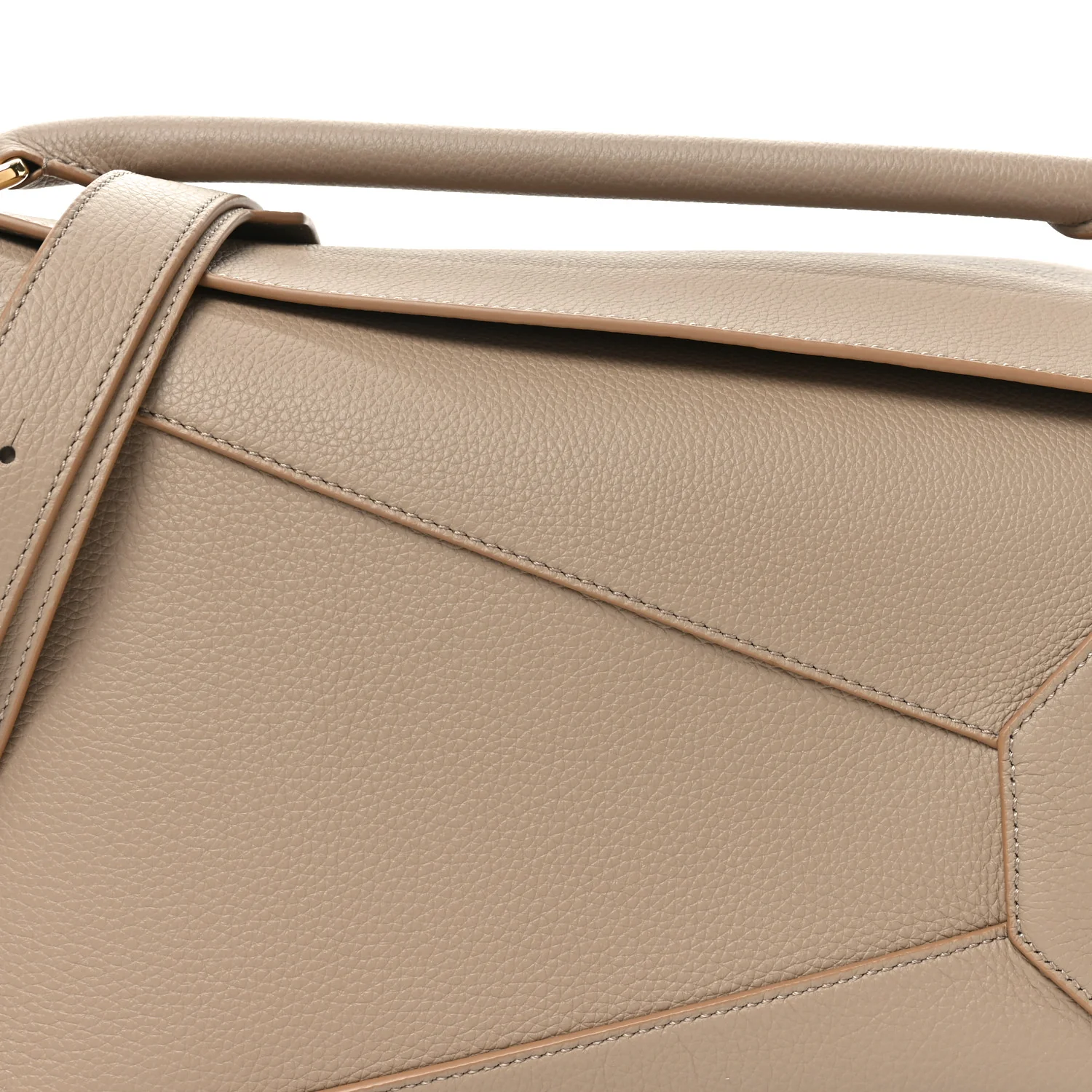 Calfskin Large Puzzle Edge Bag Sand