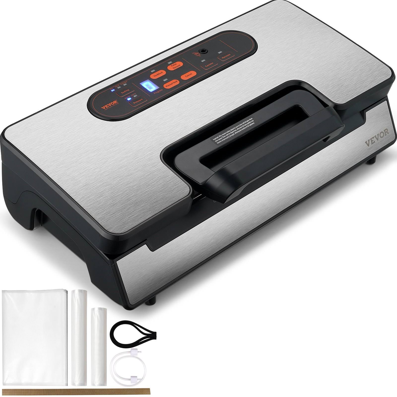 VEVOR Vacuum Sealer Machine, 90Kpa 130W Powerful Dual Pump and Dual Sealing, Dry and Moist Food Storage, Automatic and Manual A