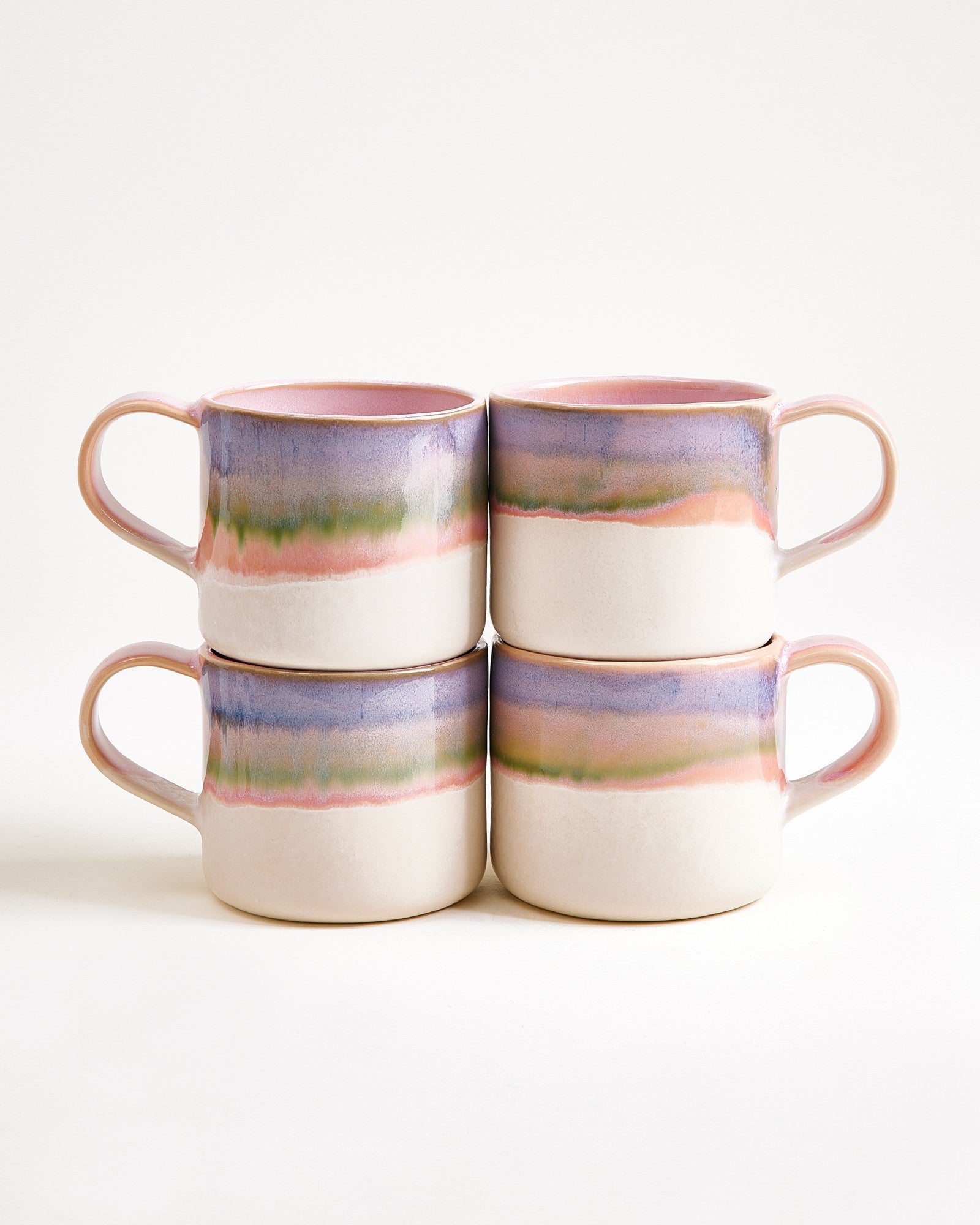 NÓDOA - LARGE MUG DIPPED PINK BLUE SET OF 4