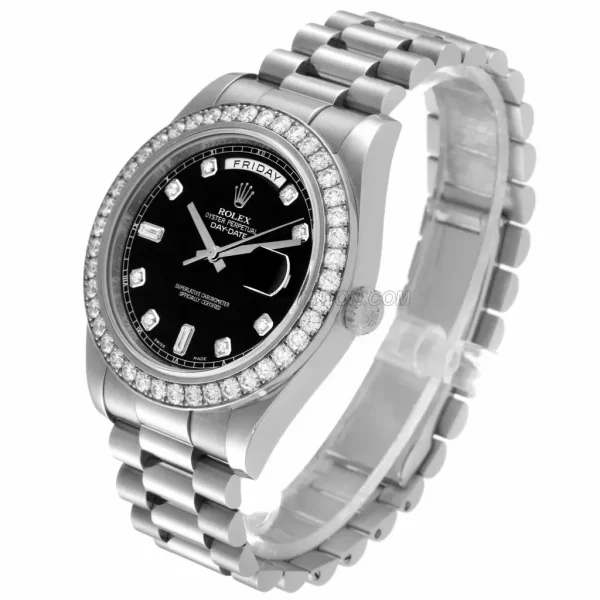 Replica Rolex President Day-Date II White Gold Diamond Watches psp32145