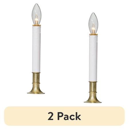 Gold Battery-Operated Christmas Candle Lamp, 2 Count, by Holiday Time, White