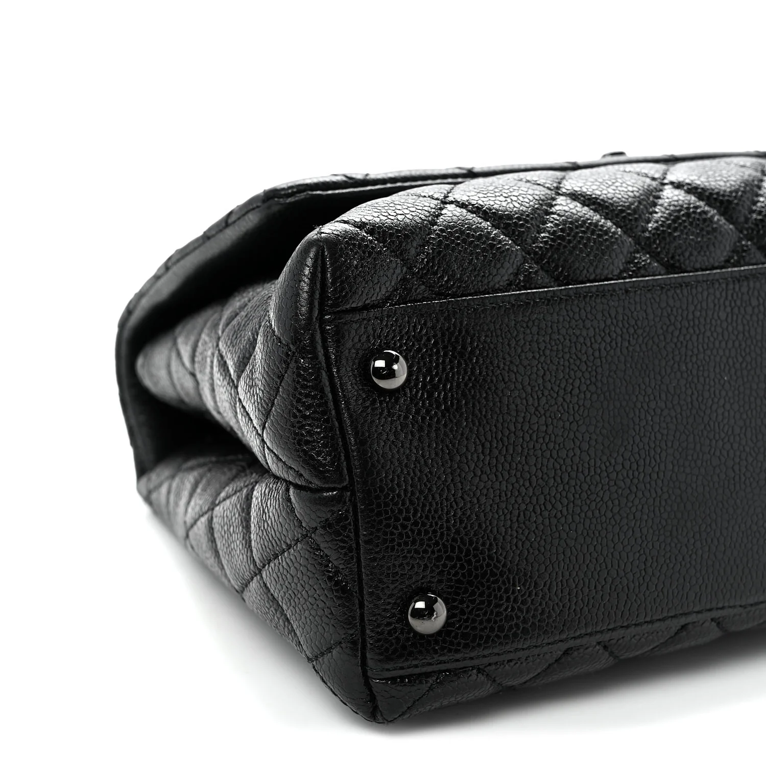 Caviar Quilted Small Coco Handle Flap So Black