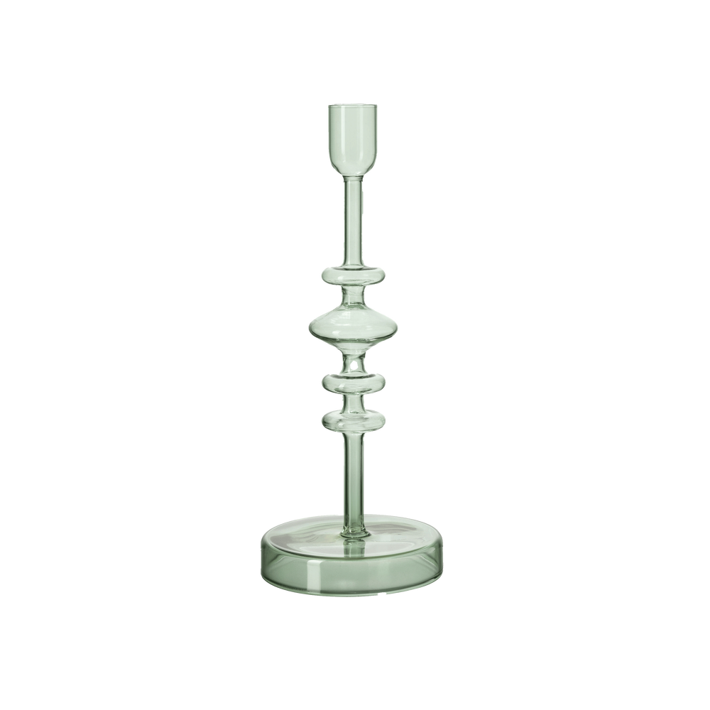 Like Home Candlestick holder - Green, 3.6'' x 3.6'' x 10.7''