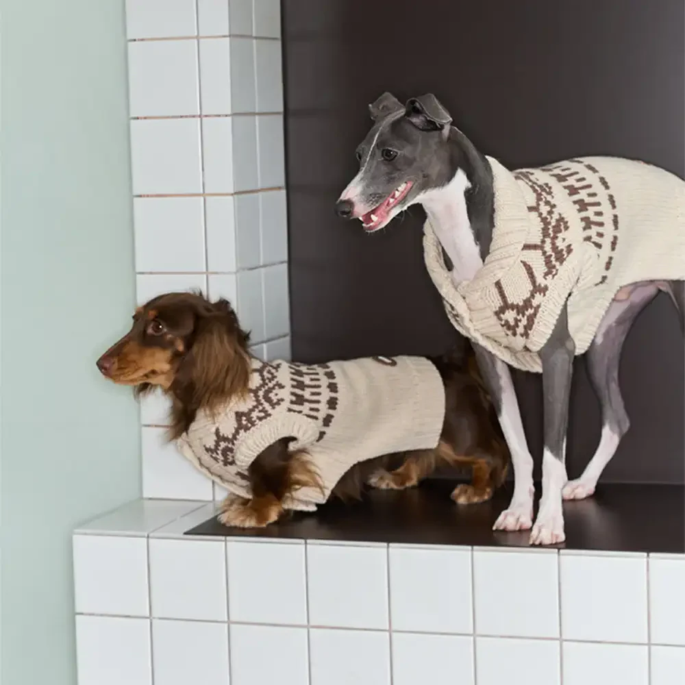 Fair Isle Pattern Sleeveless Dog Sweater For Small Dogs