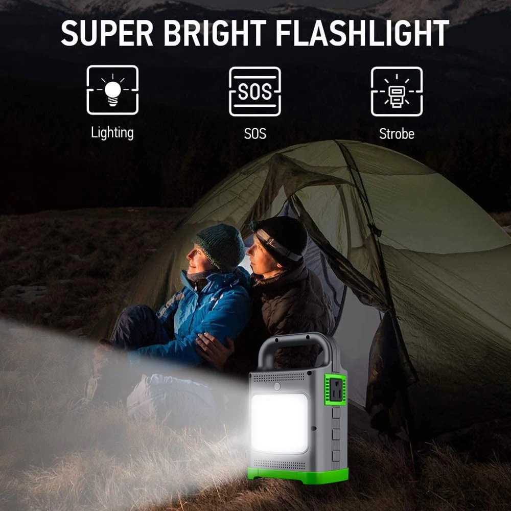 IFanze 120W Portable Power Station, 80Wh 20000mAh Outdoor Solar Generator Quick Charge 110V AC Outlets DC Ports for Home Backup, Outdoor RV Camping, Emergency Lithium Battery, Power Outages, Green Image 5