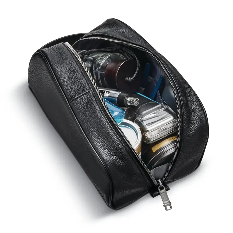 Black Classic Leather Travel Kit Toiletry & Cosmetic Kits | 1764-AFJZQ - SAMSONITE OUTLET