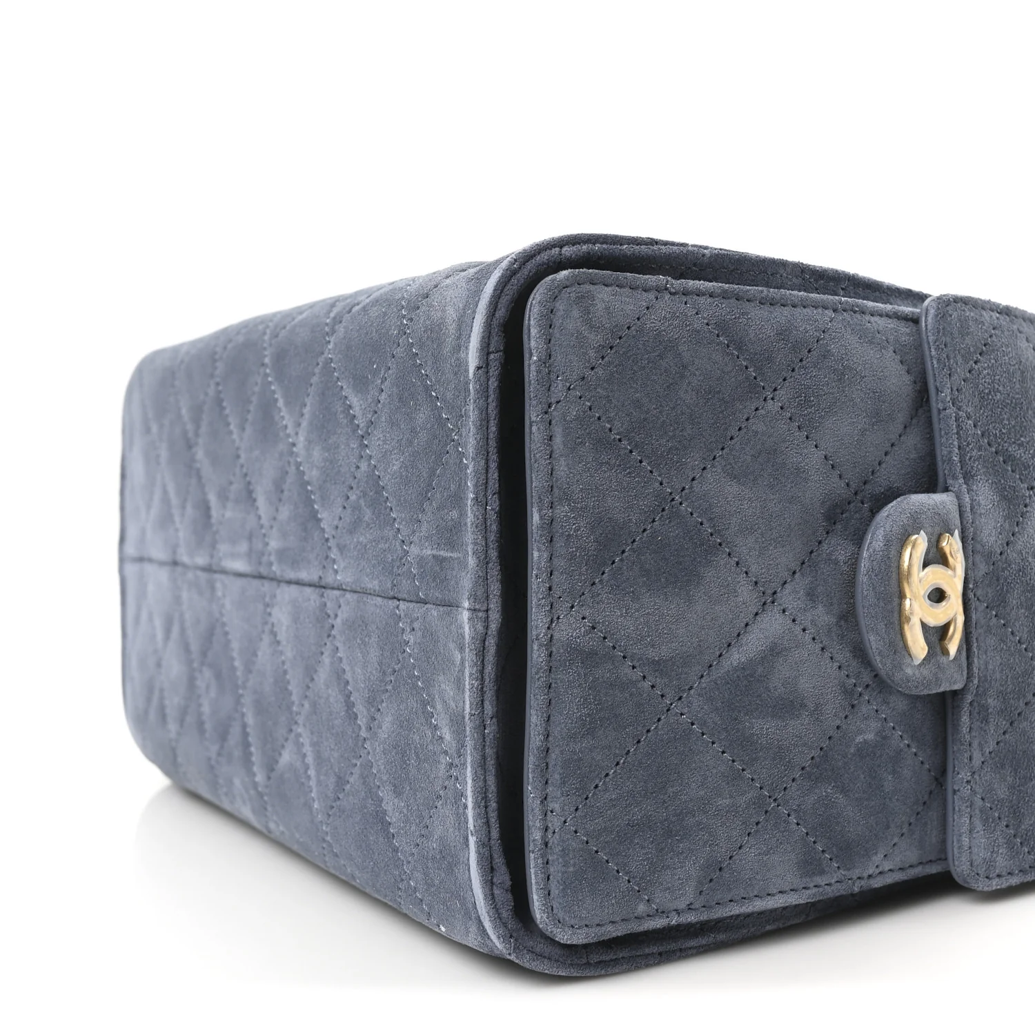 Suede Quilted Small Chanel 25 Handbag Blue