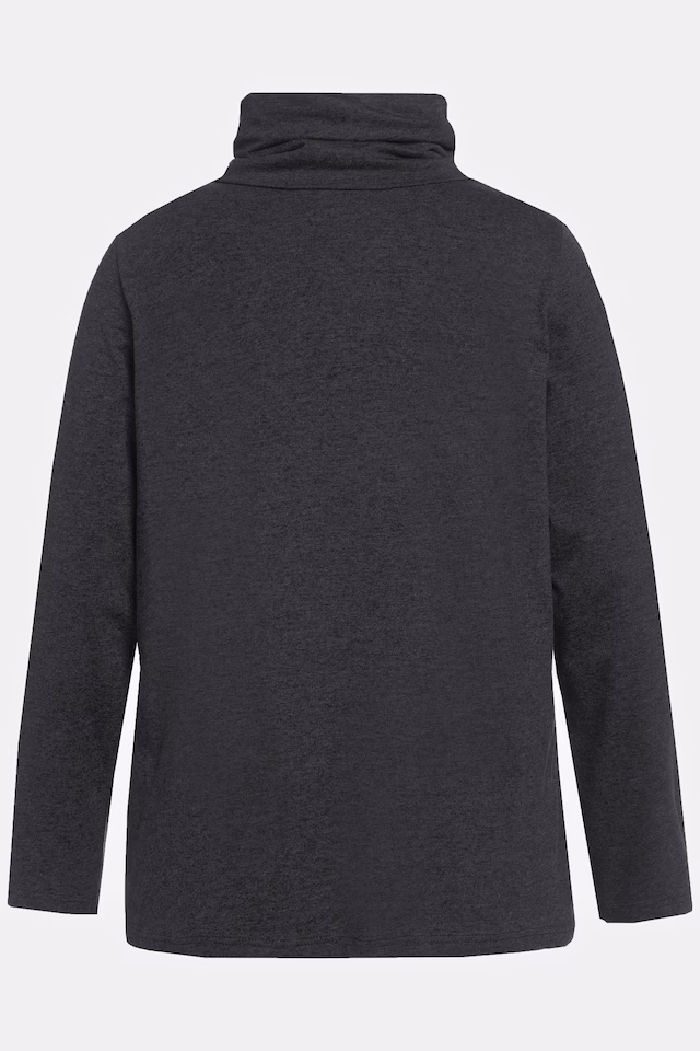Asymmetric Cutout Stand-Up Collar Long Sleeve Tee