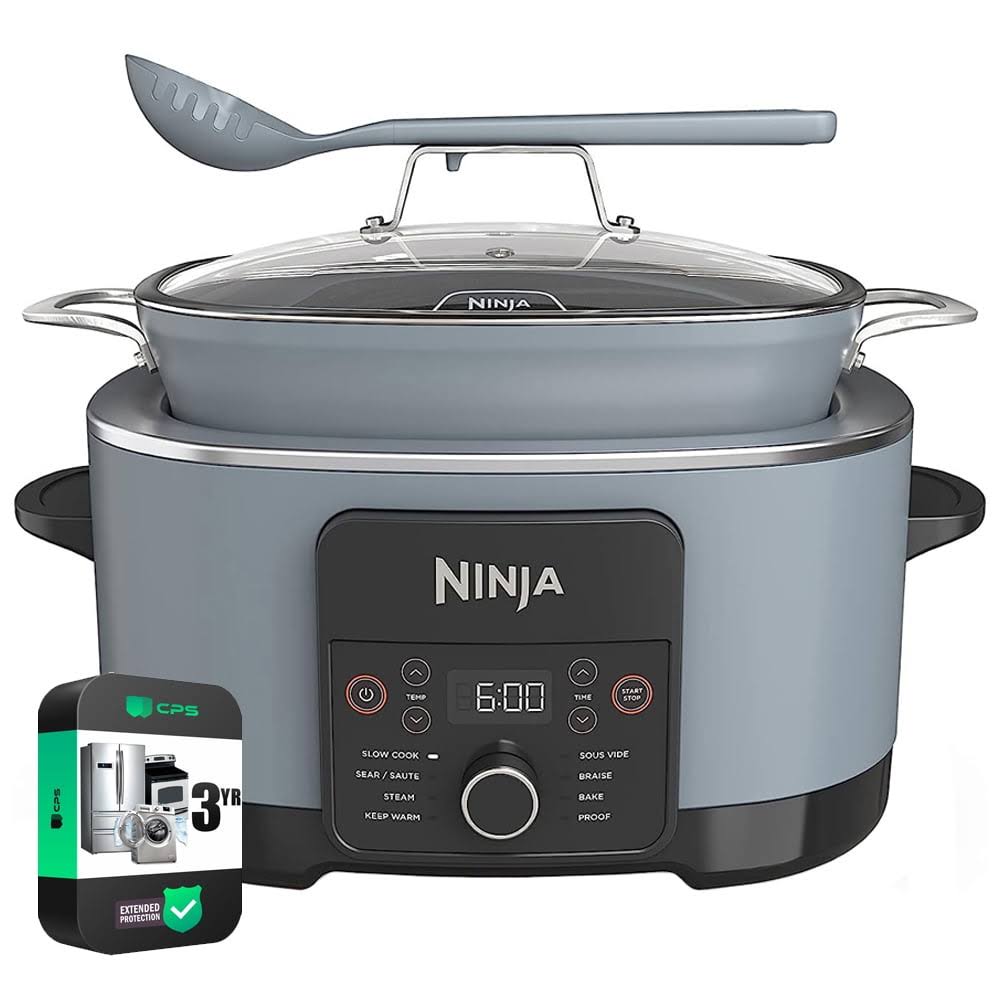Ninja MC1001 Foodi Possible Slow Cooker Pro Multi-Cooker (Renewed) Bundle with 3 Yr CPS Enhanced Protection Pack