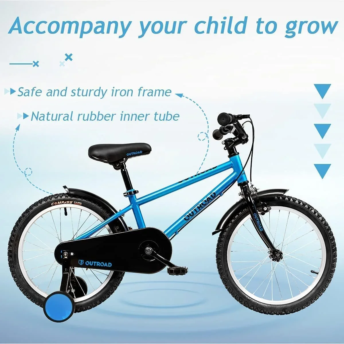 Kids Bike for Boys Girls, 14 16 18 Inch Children's Bicycle for Ages 3-9 Years with Training Wheels and Adjustable Seat,Blue - Image 4