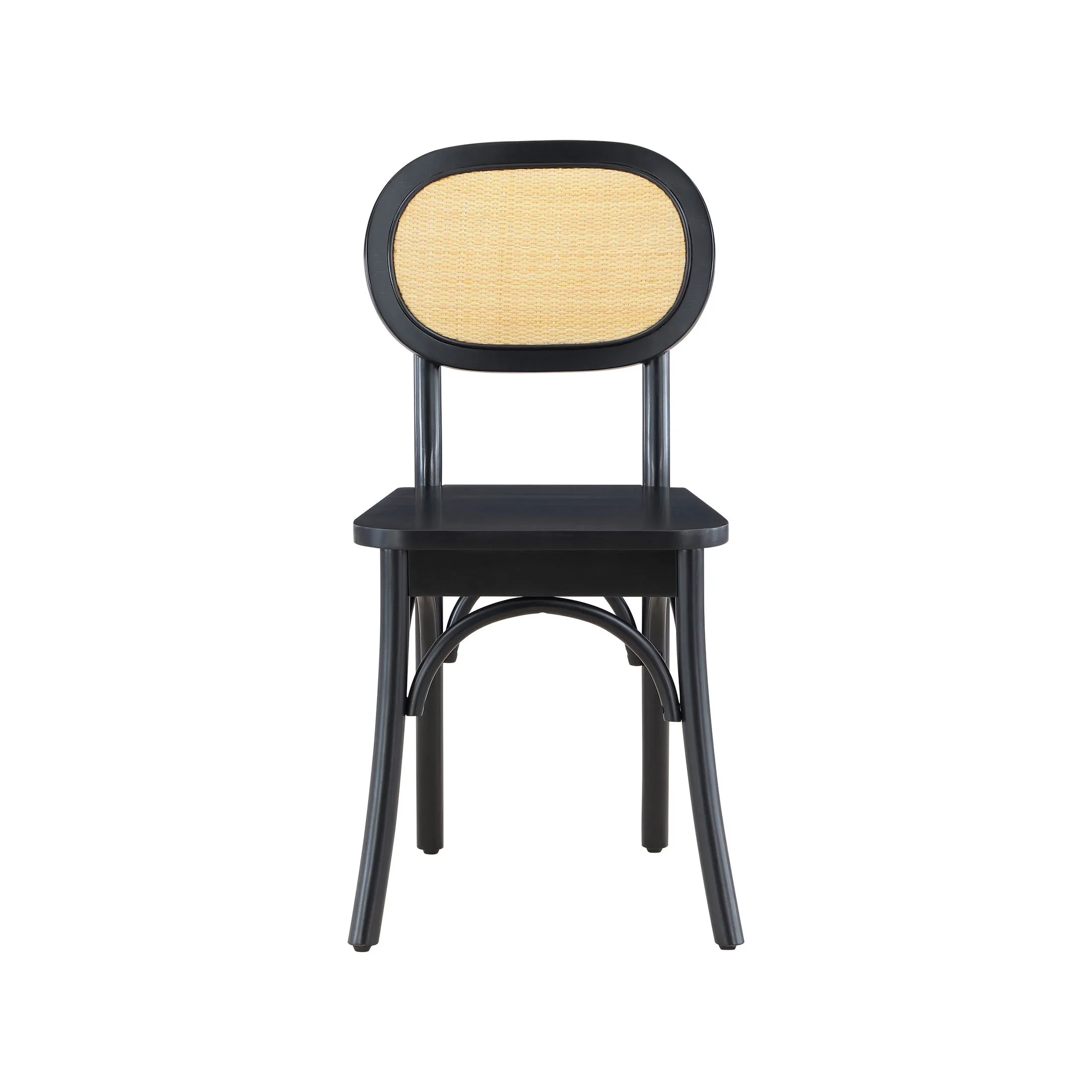 Better Homes & Gardens Camden Dining Chairs with Rattan and Solid Wood, Black Wood finish, by Dave & Jenny Marrs
