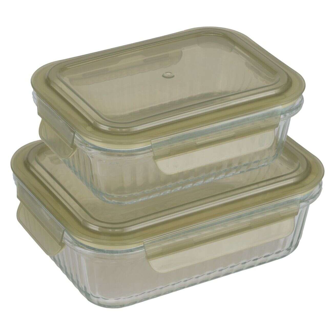 Boîte de conservation en verre avec couvercle plastique 1,6L