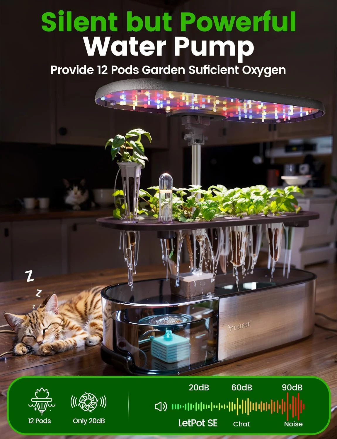 12-Pod Smart Hydroponics System SE Indoor Growing System, APP-Controlled Herb Garden Kit, 5.8lb - Image 7