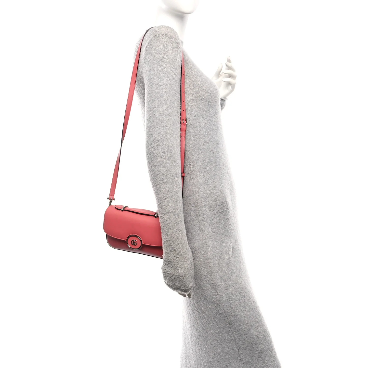 Senna Calfskin Petite GG Top Handle Shoulder Bag Pink