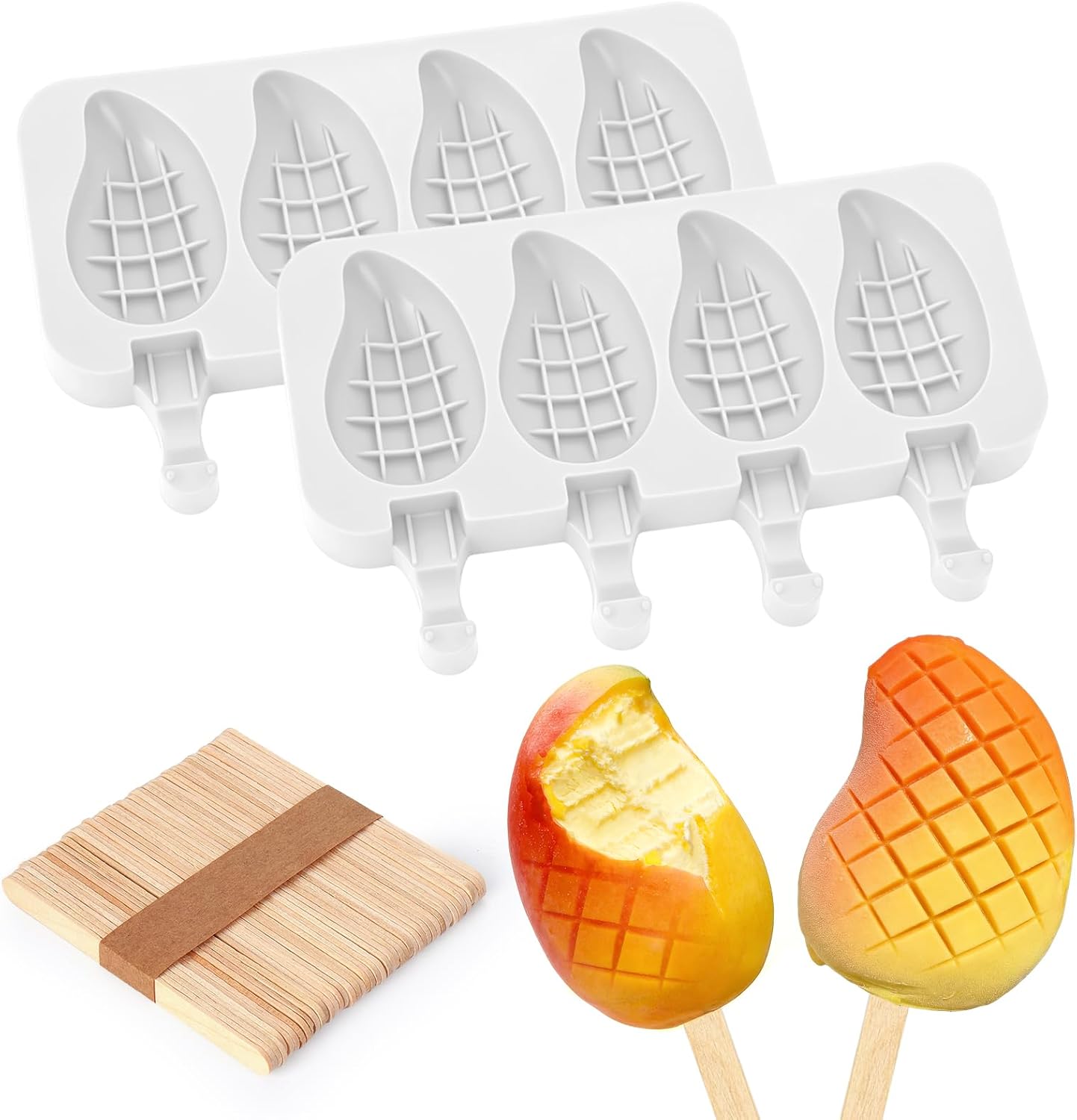 Juome Cake Pop Mold Kit, Large Cakesicle Molds Silicone with Sticks & Bags