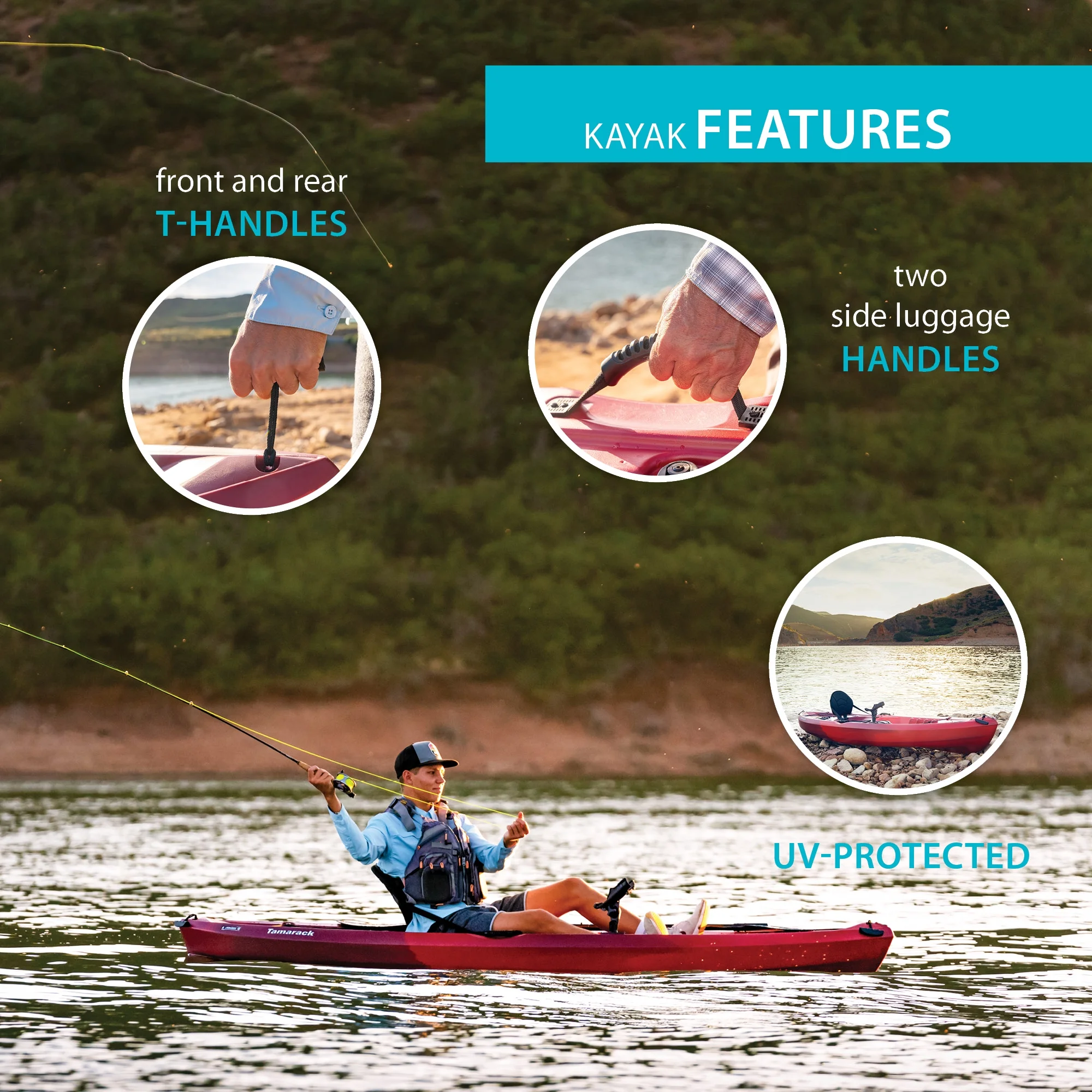 Lifetime Tamarack Angler 10 Ft. Fishing Kayak, Volcano Fusion (91340)