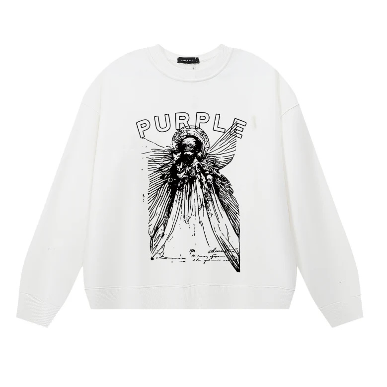 Purple Men's Long-Sleeve T-shirt Sweatshirt 1134